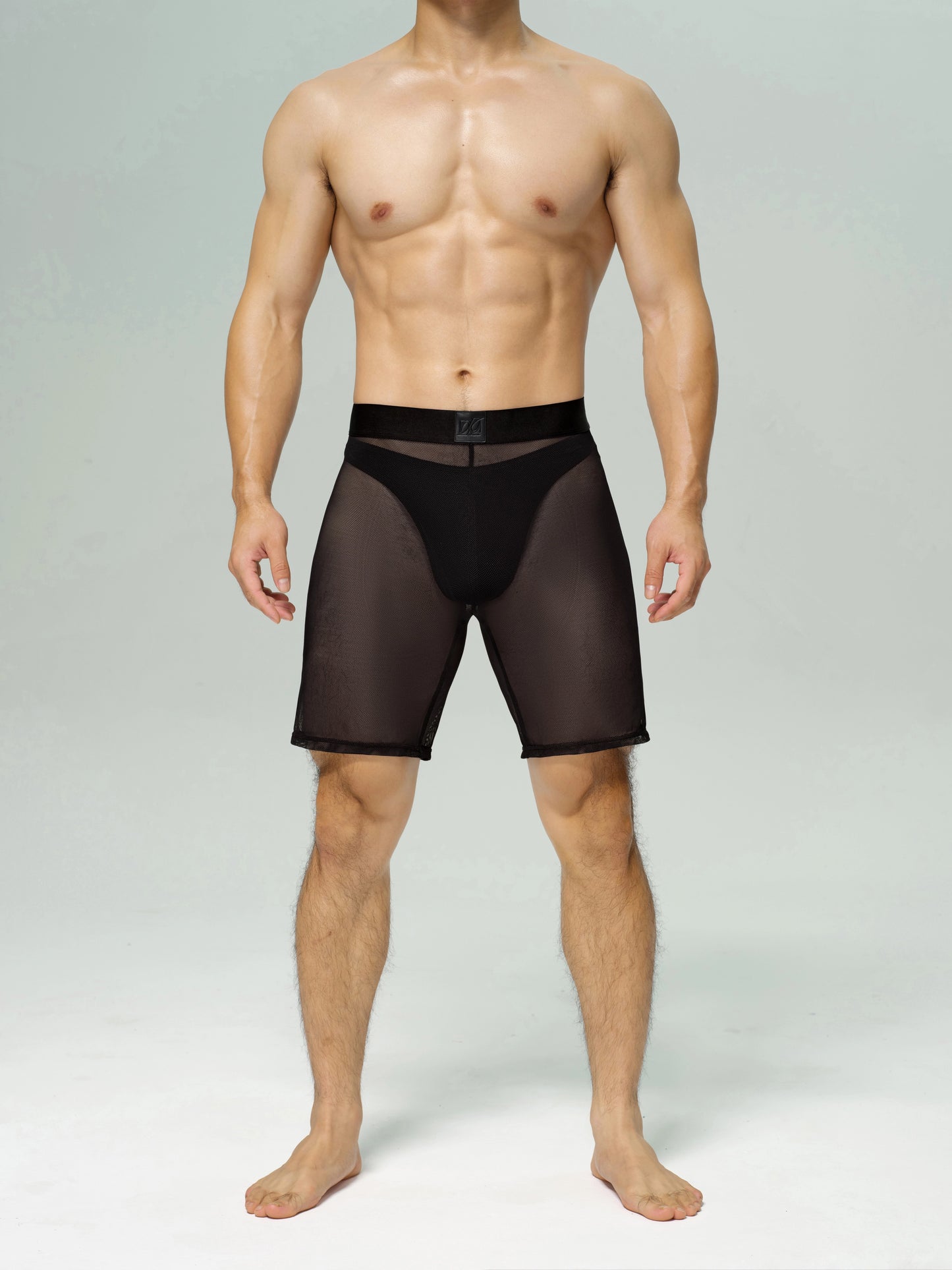 Glossy Sparkle Fitted Shorts & Mesh Shorts