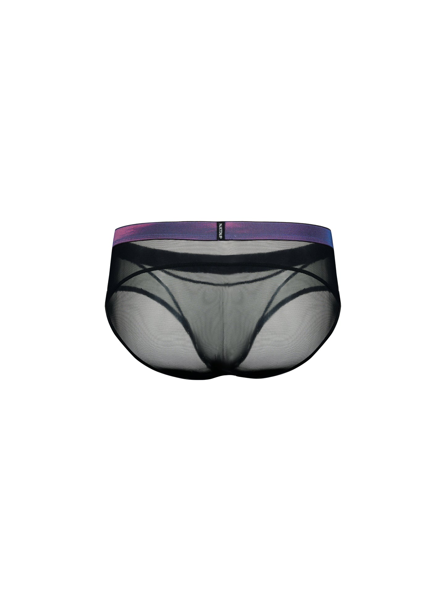 Iridescent-Band Sheer Mesh Brief