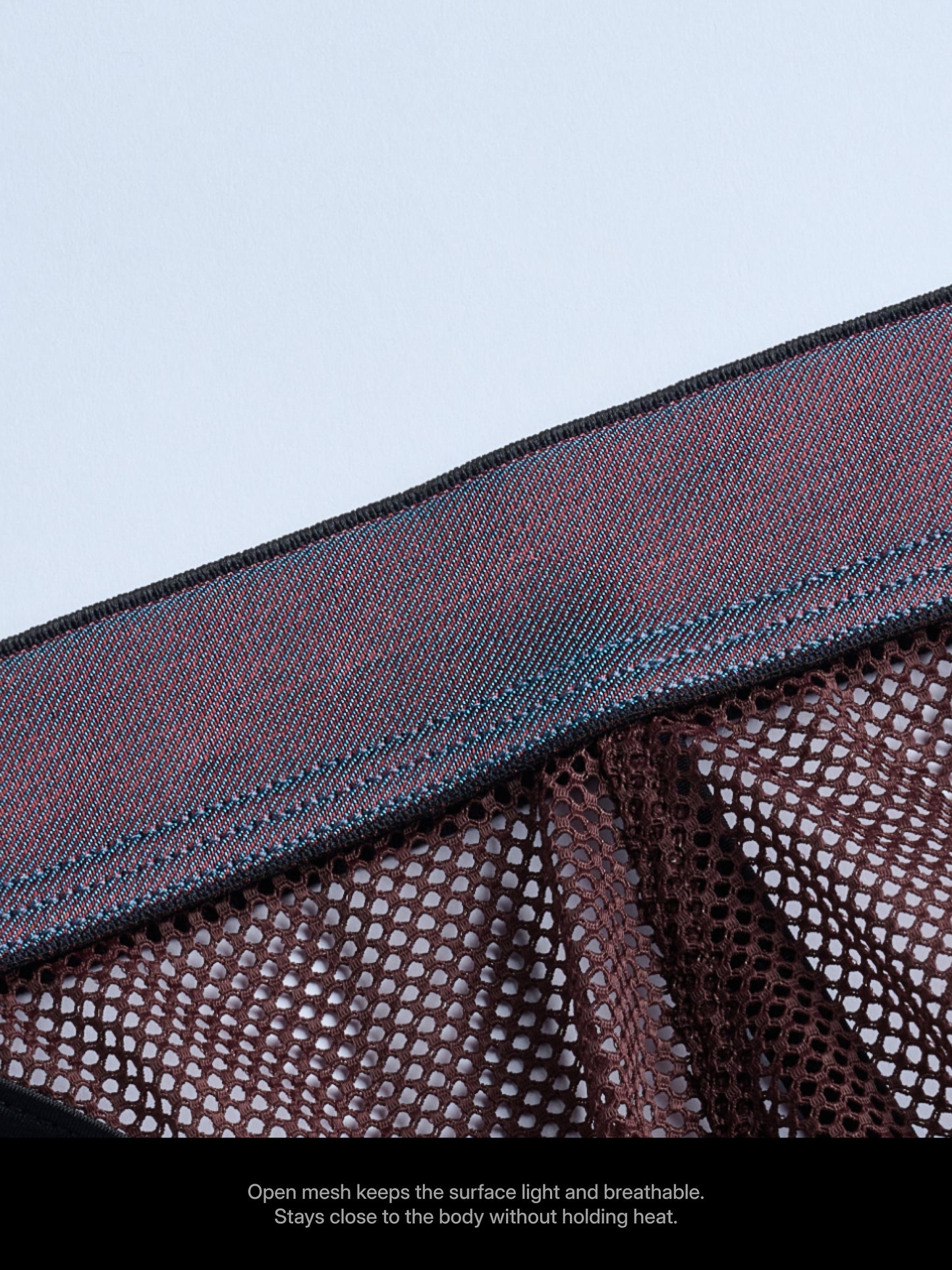Iridescent-Band Sheer Open-Mesh Trunk