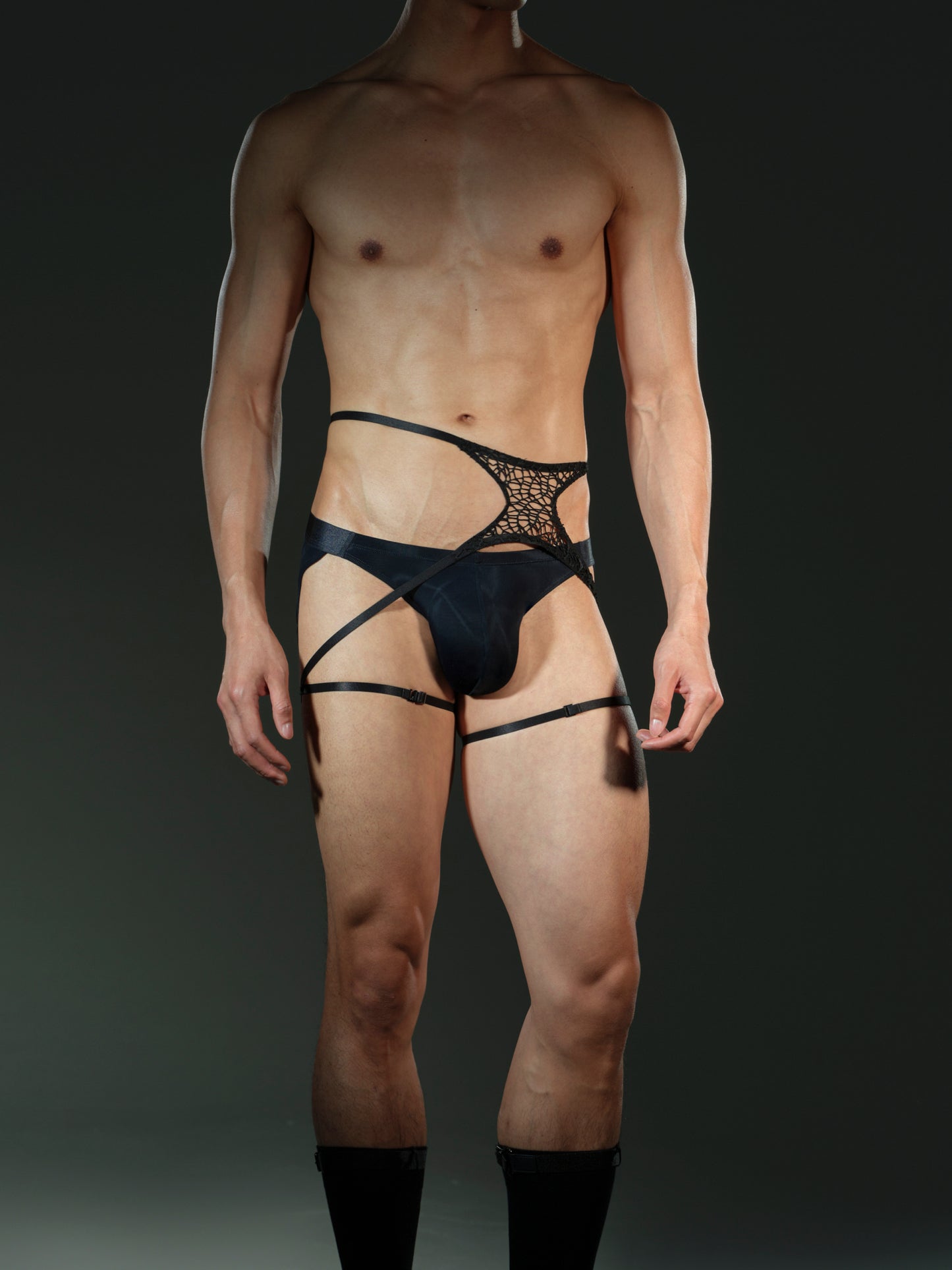 Irregular Fishnet Leg Harness