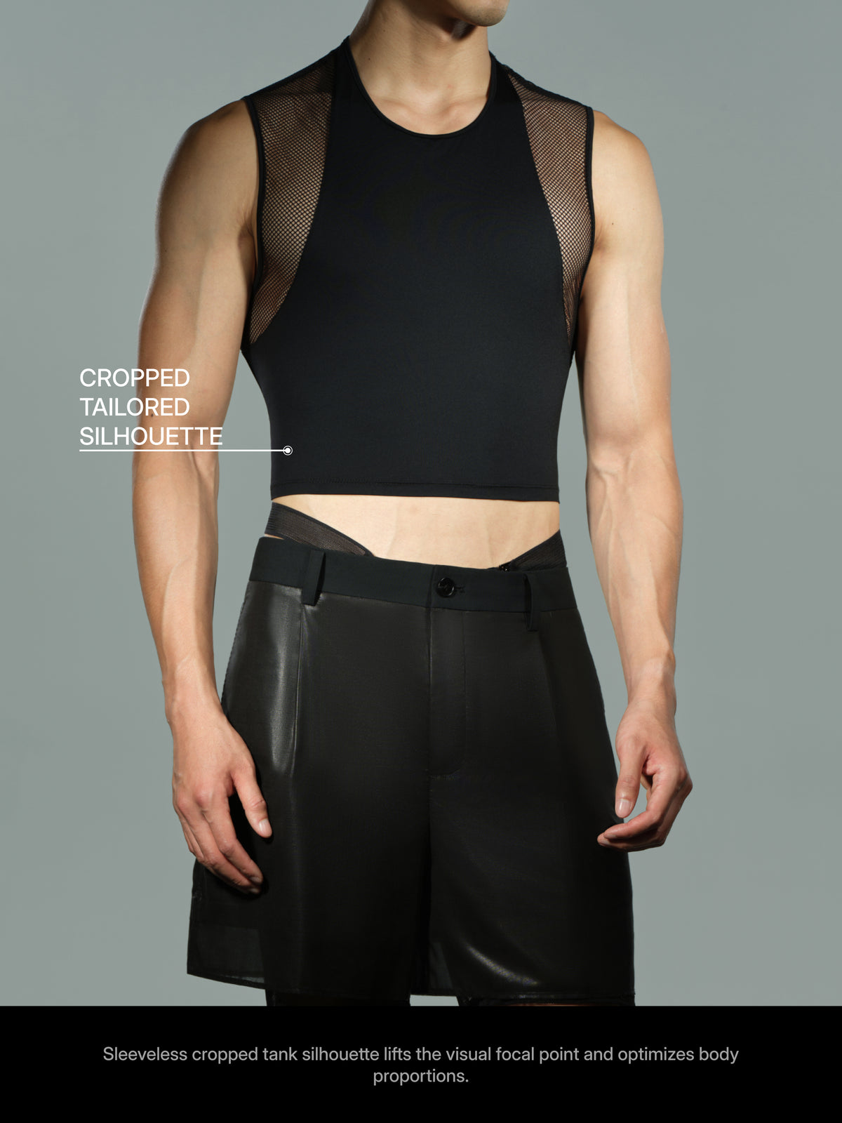 Large Mesh Paneled Tank Top