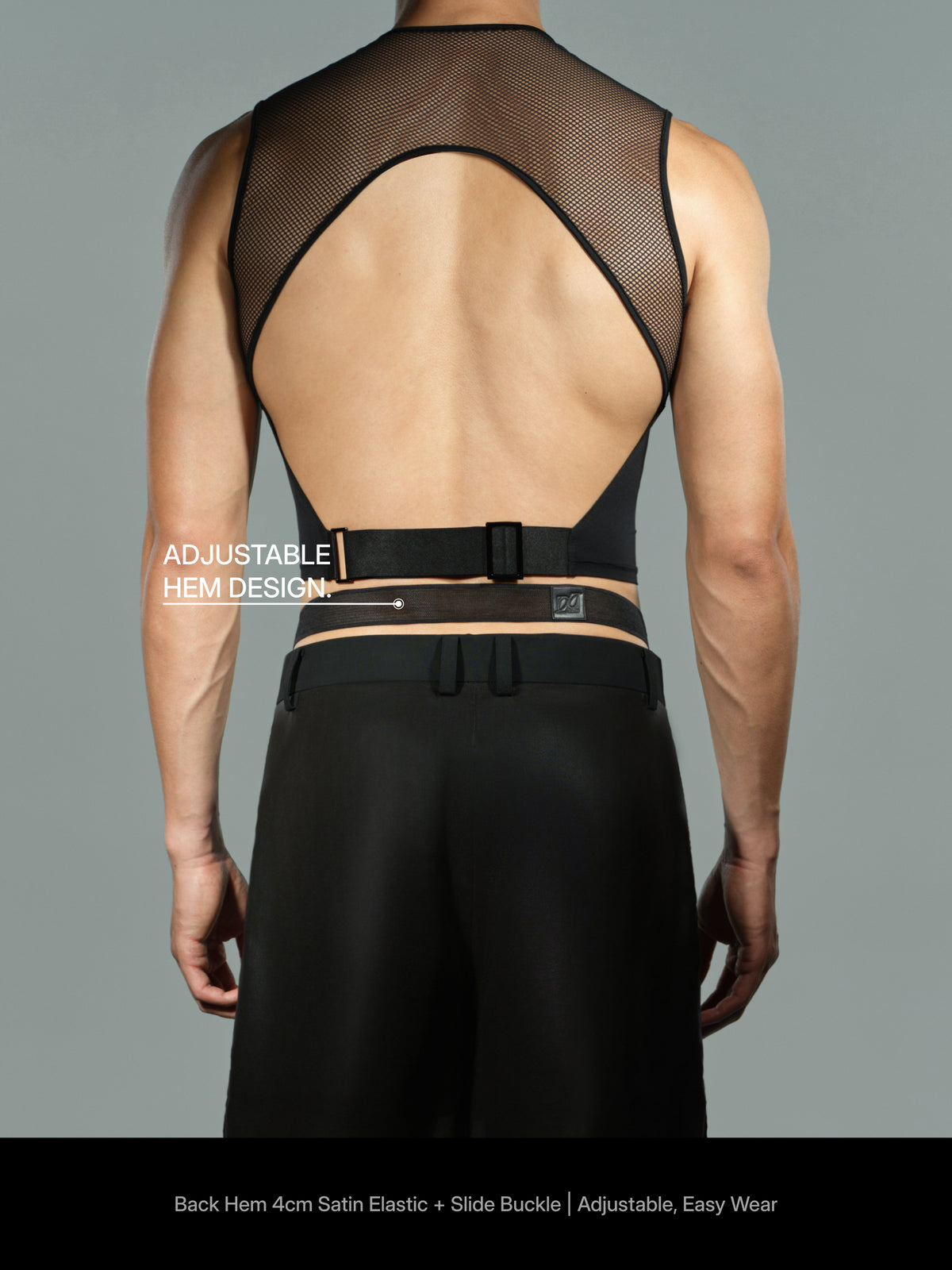 Large Mesh Paneled Tank Top