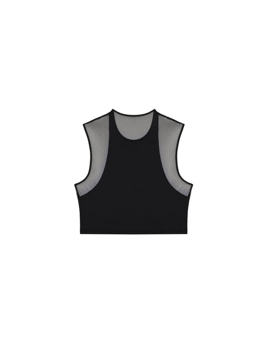 Large Mesh Paneled Tank Top