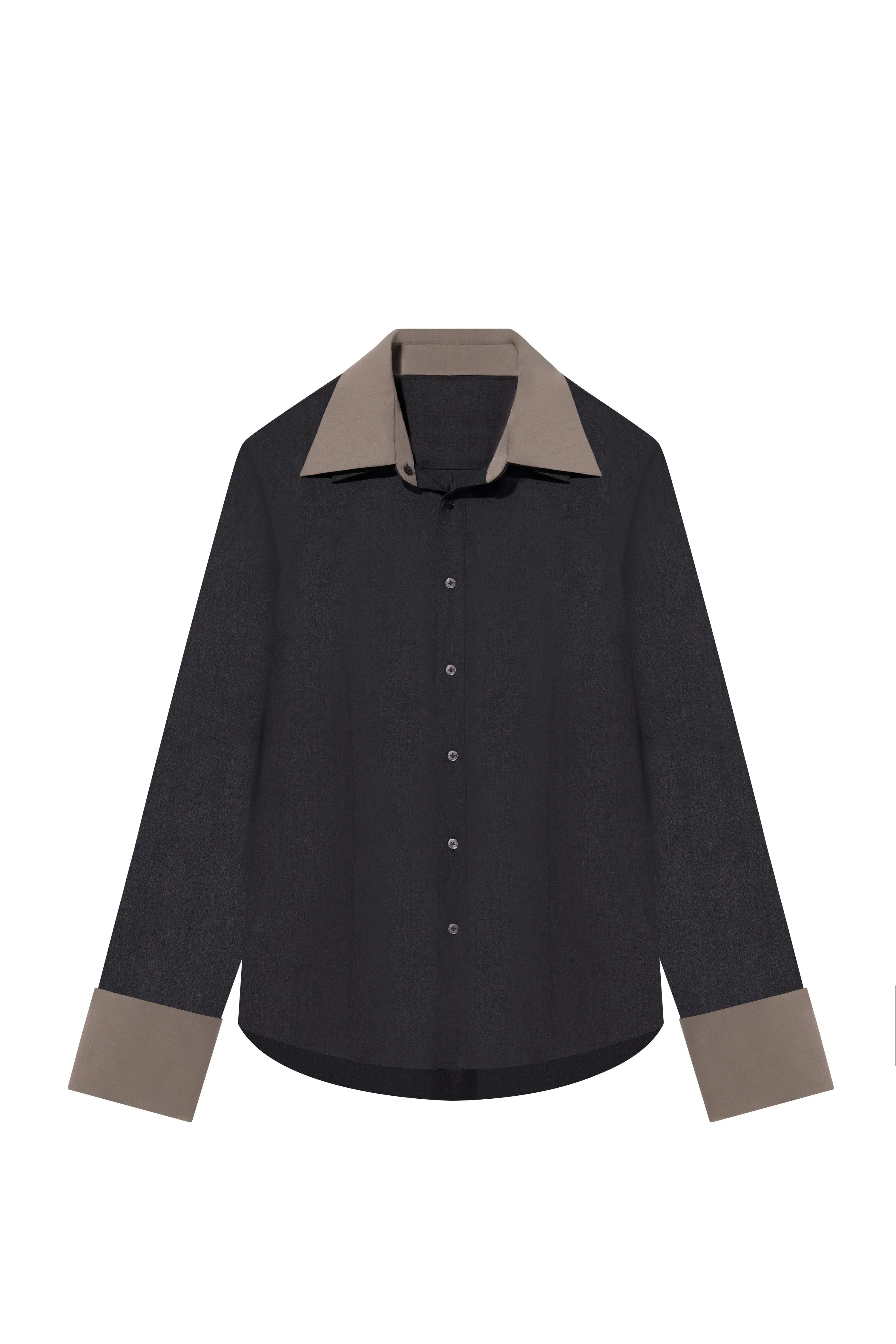 Long-Sleeve Shirt (Dark Heather/Khaki)
