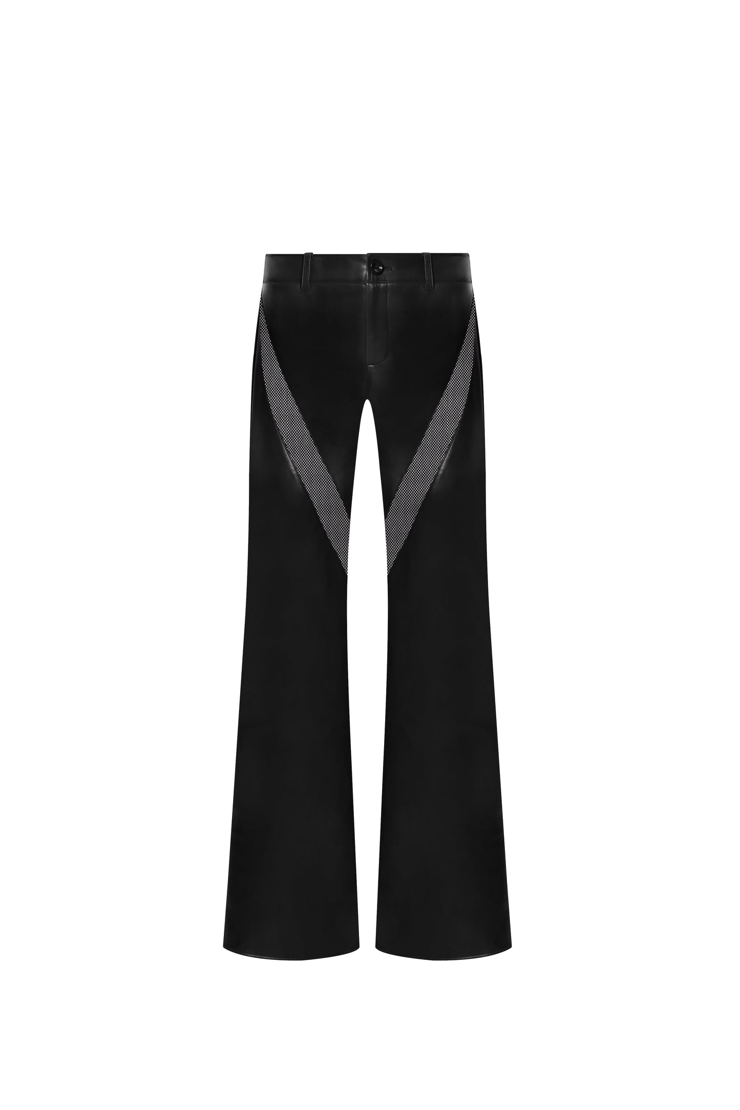 Low-Rise Flared Leather Pants