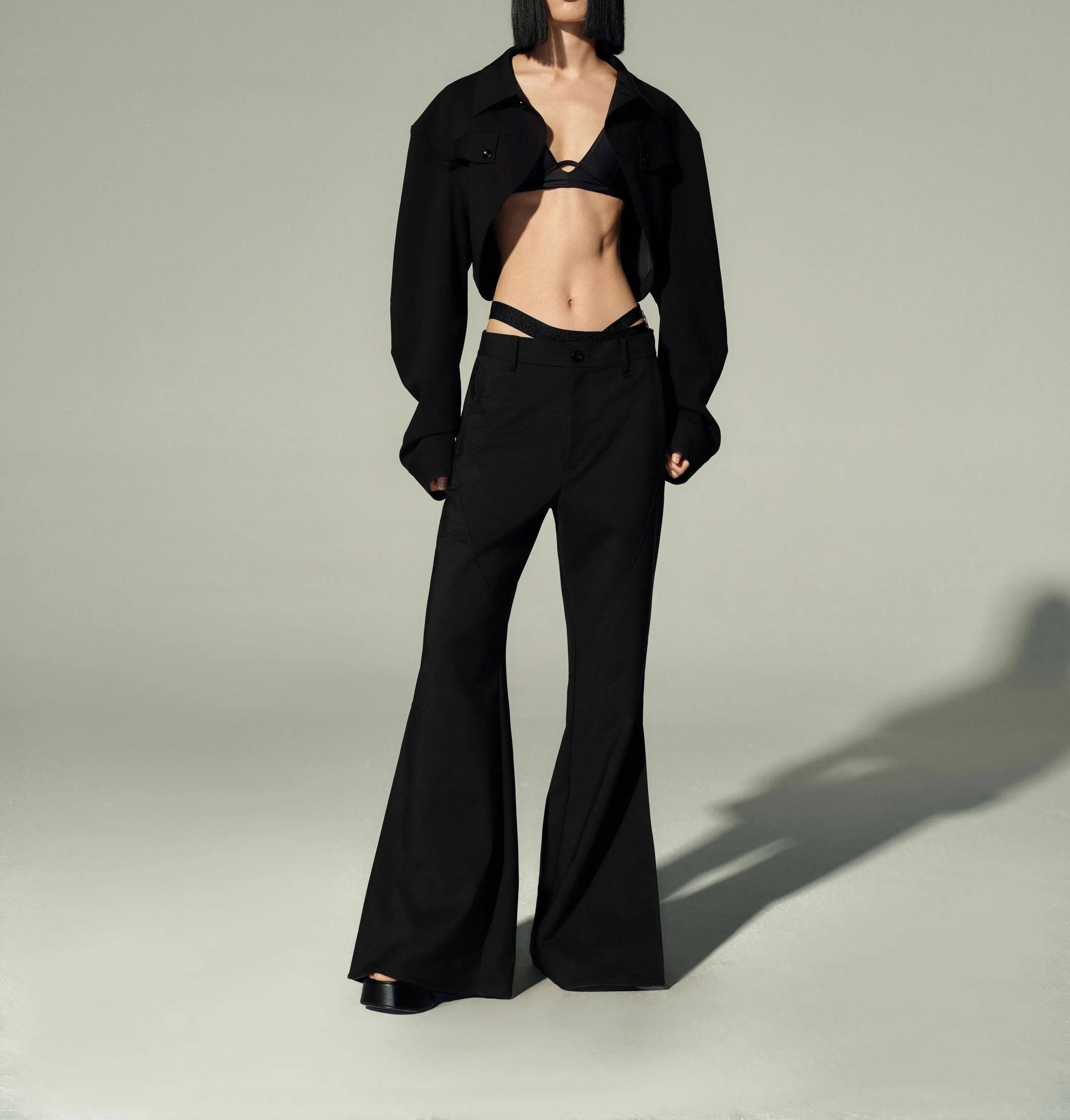 Low-Rise Flared Pants