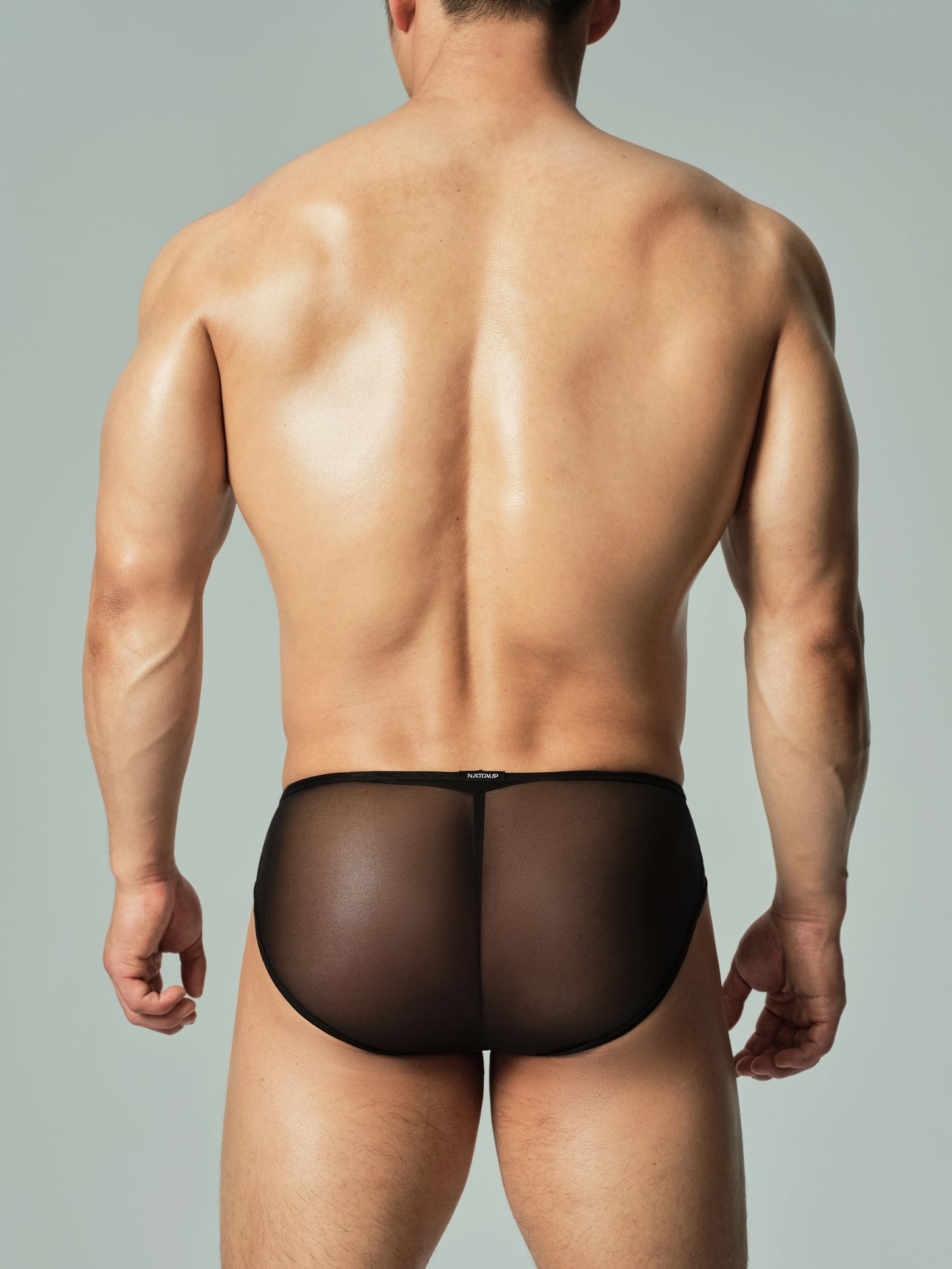 Lustrous Mesh Single-Layer Pouch Briefs