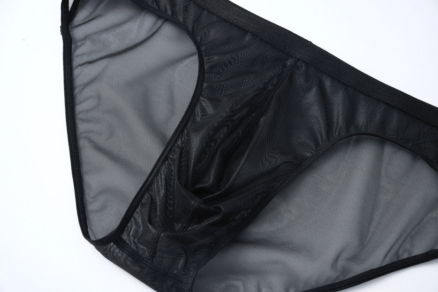 Lustrous Mesh Single-Layer Pouch Briefs