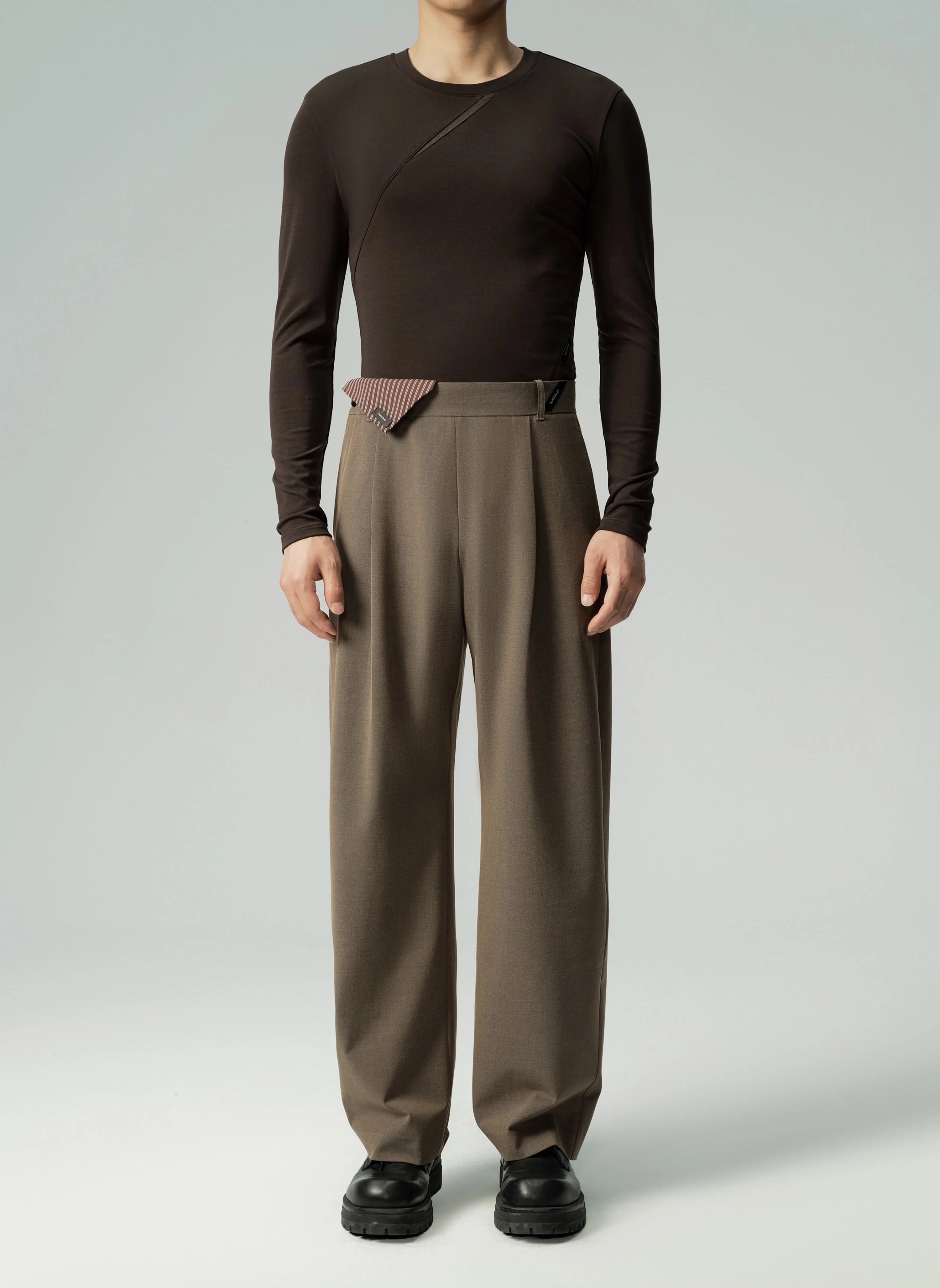 Mesh Panel Long Sleeve Top