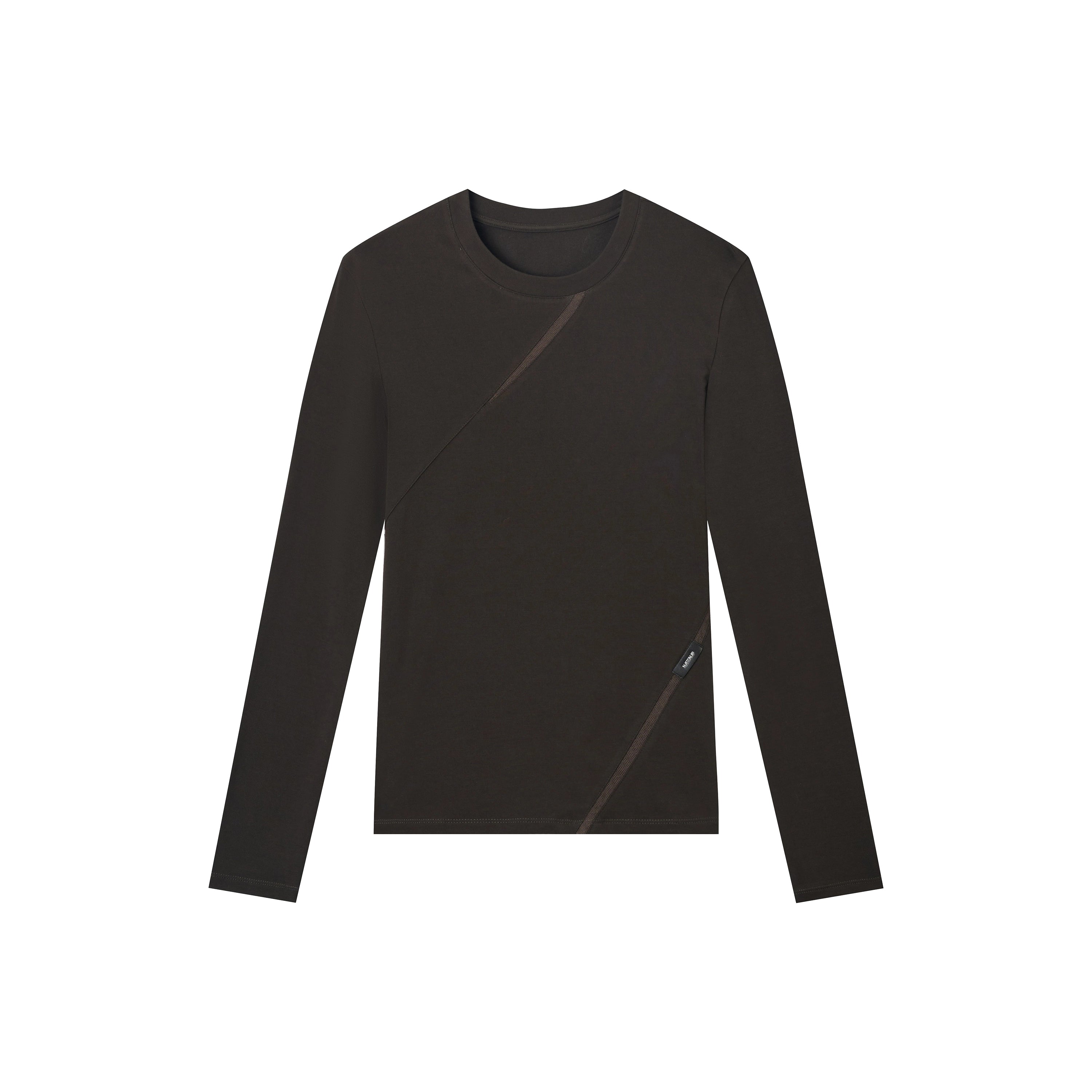 Mesh Panel Long Sleeve Top