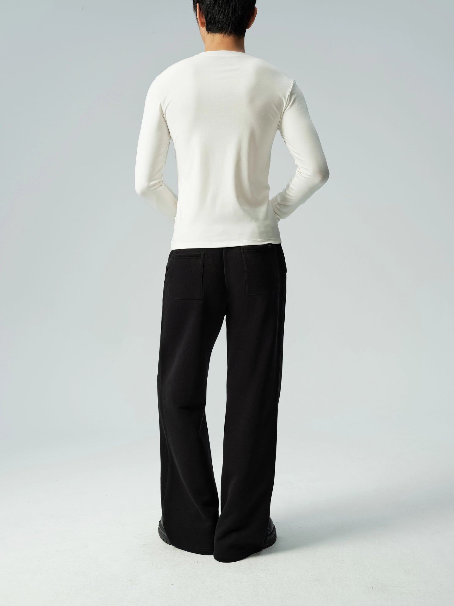 Mesh Panel Long Sleeve Top