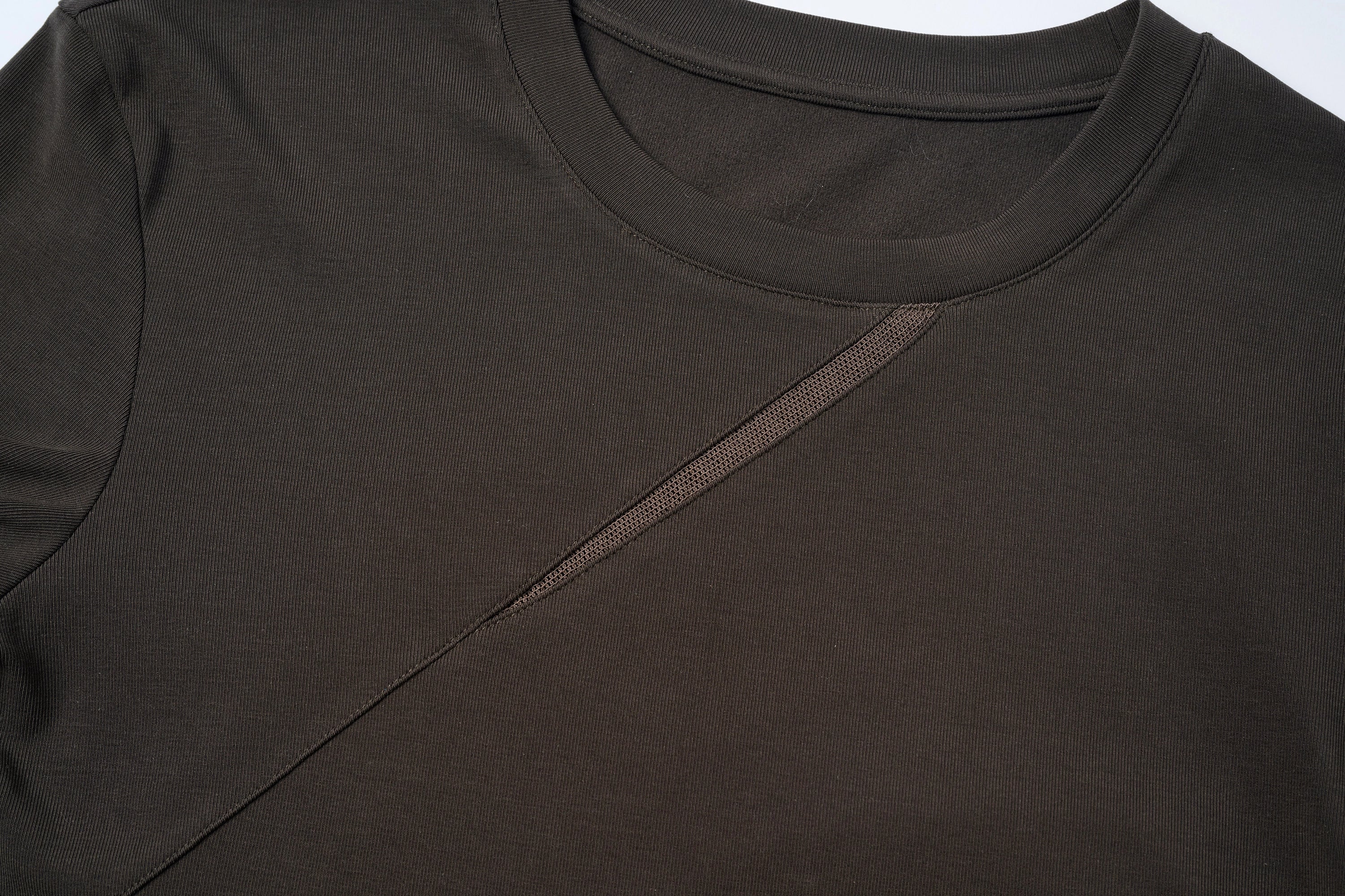 Mesh Panel Long Sleeve Top