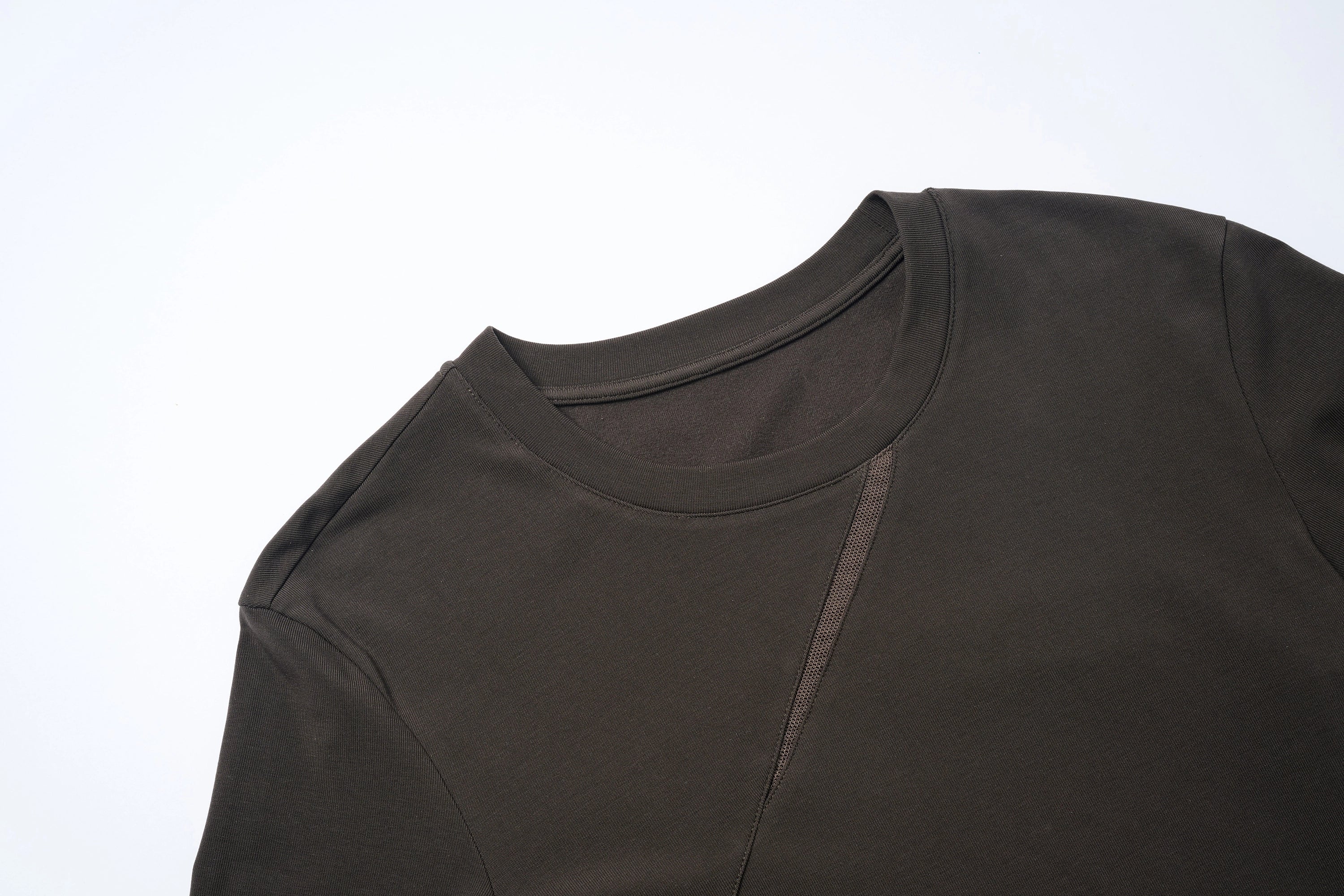 Mesh Panel Long Sleeve Top