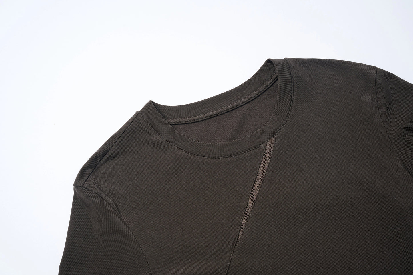 Mesh Panel Long Sleeve Top