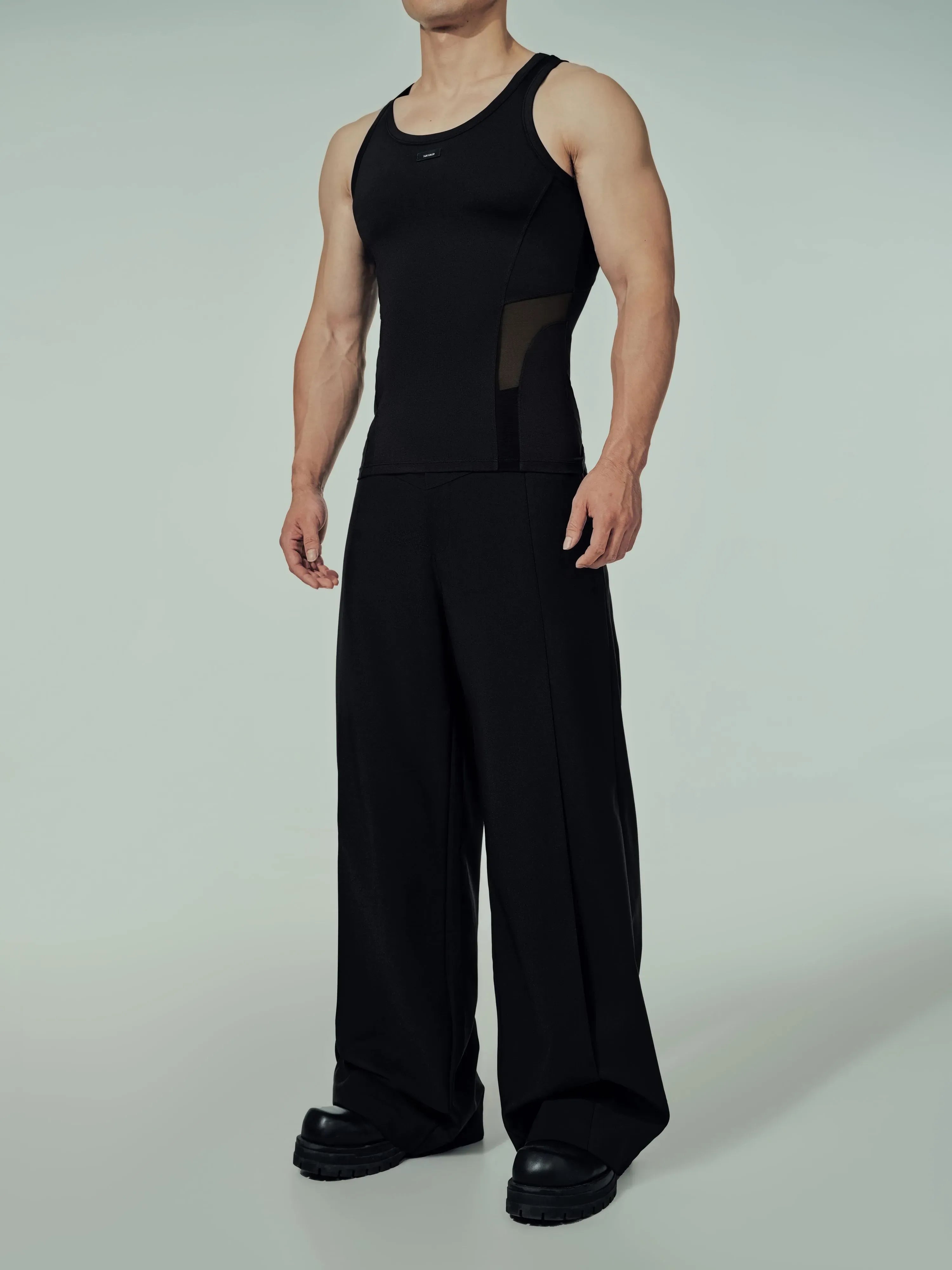 Mesh Panel Sport Vest（Black）