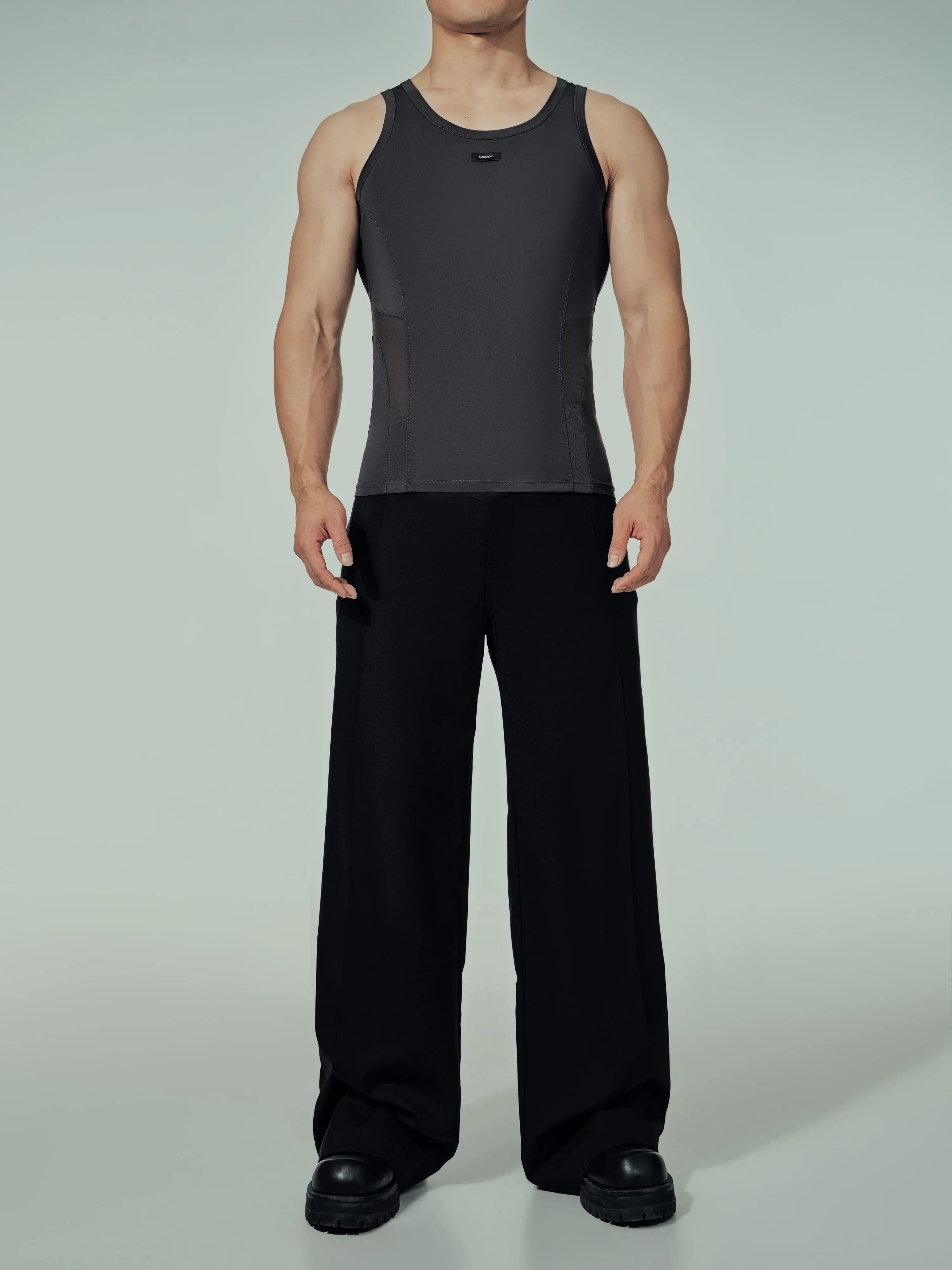 Mesh Panel Sport Vest （Dusk Grey）