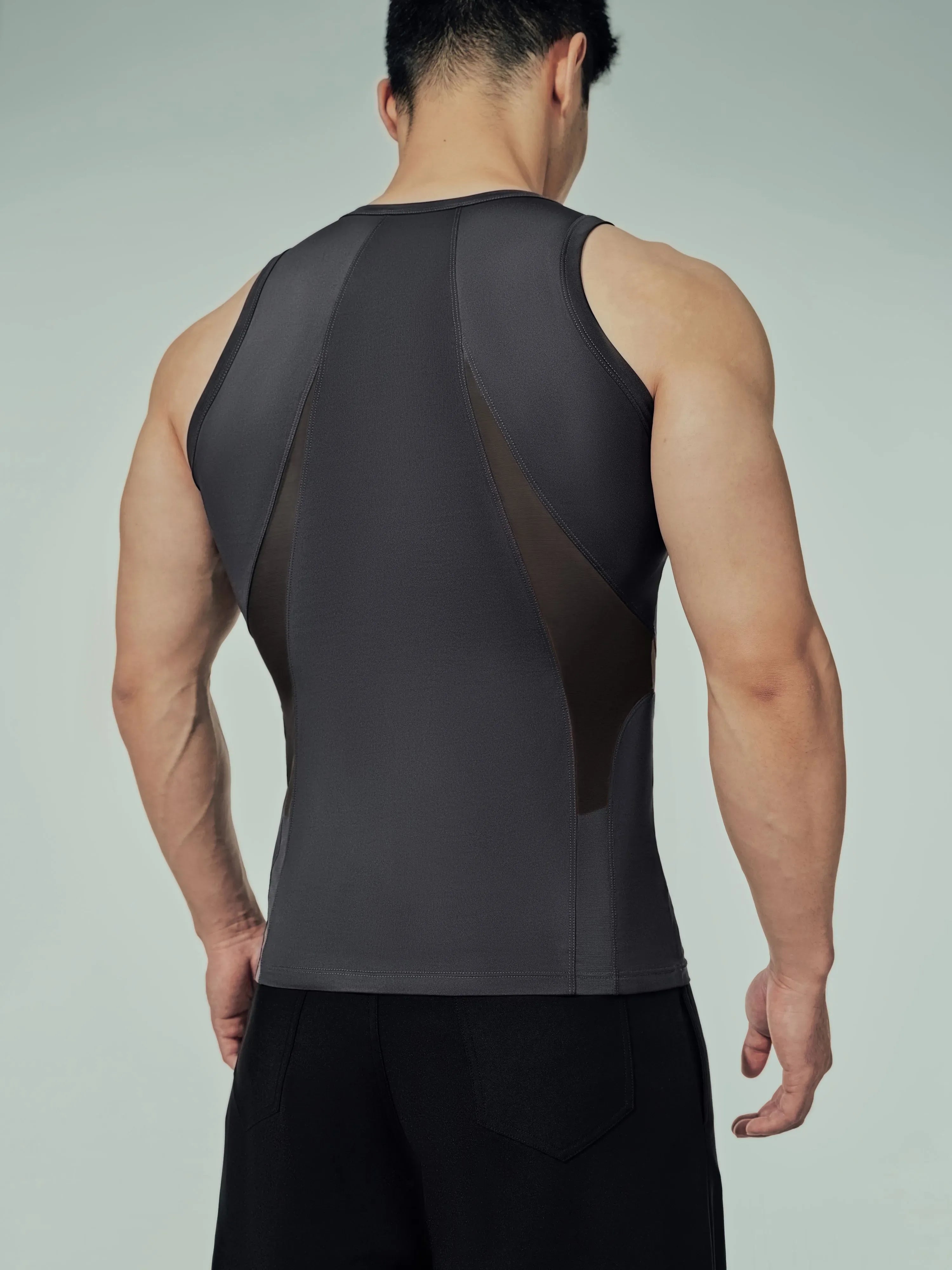 Mesh Panel Sport Vest （Dusk Grey）