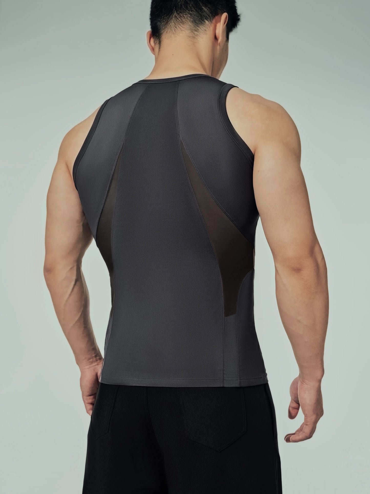 Mesh Panel Sport Vest （Dusk Grey）