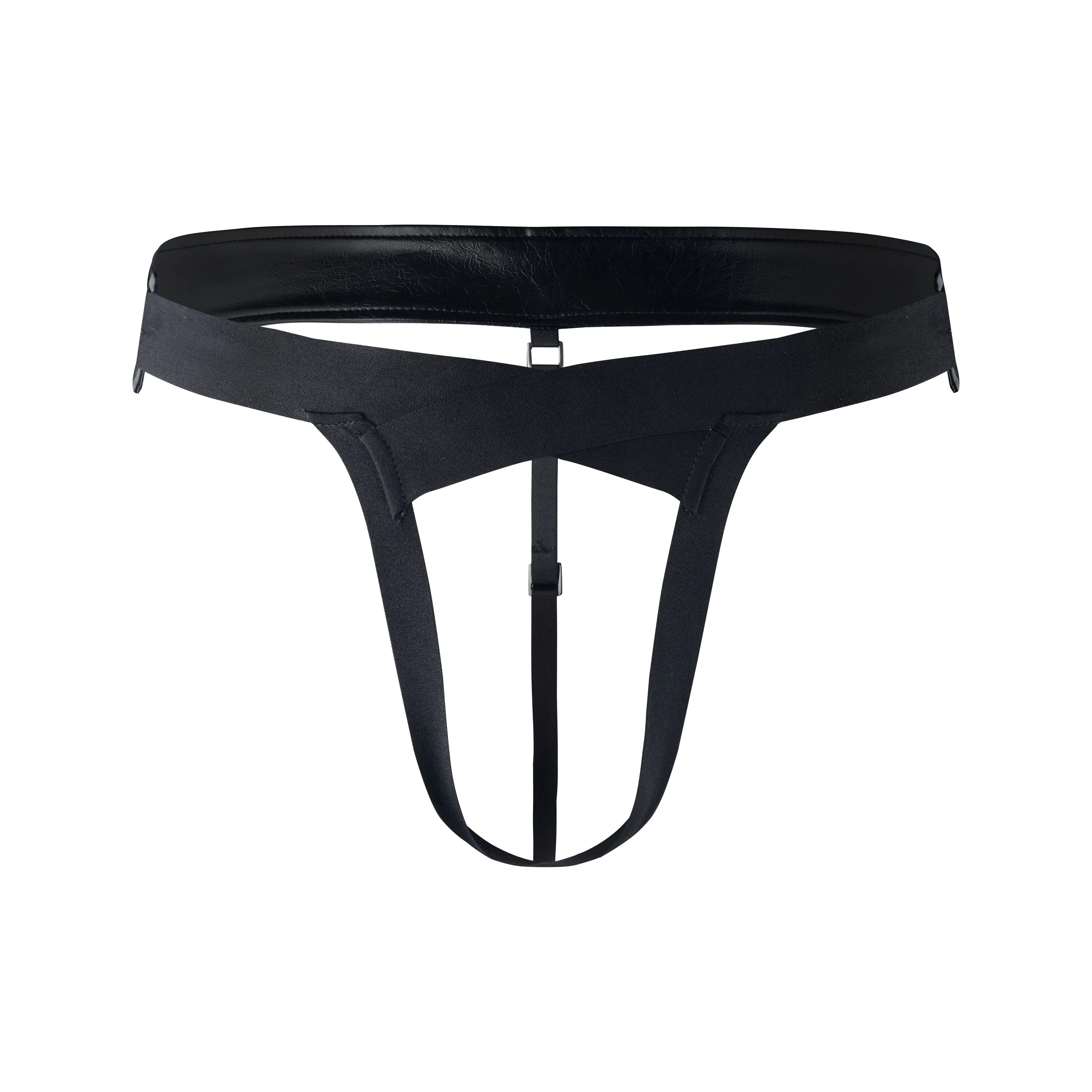 Mesh Paneled Low Rise Brief & Cross Front Thong Belt