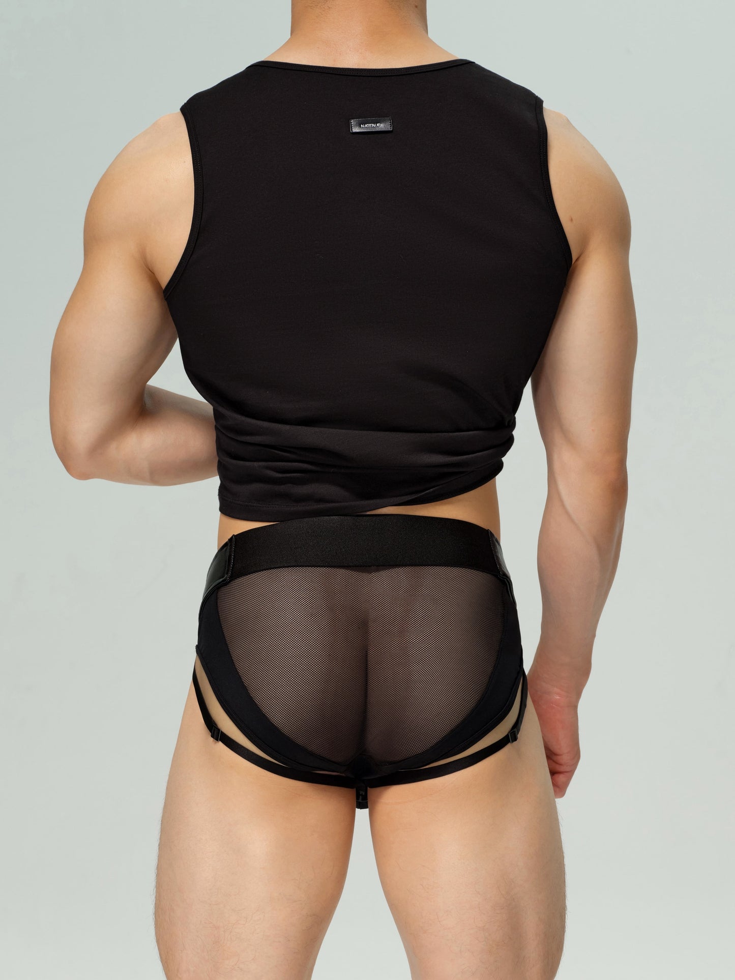 Mesh Paneled Low Rise Brief & Laced Jockstrap Belt