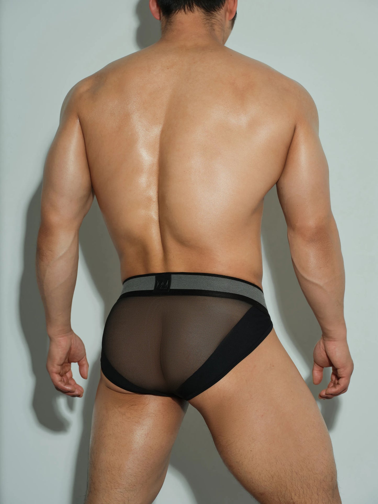Mesh Patterned Wide Belt Brief