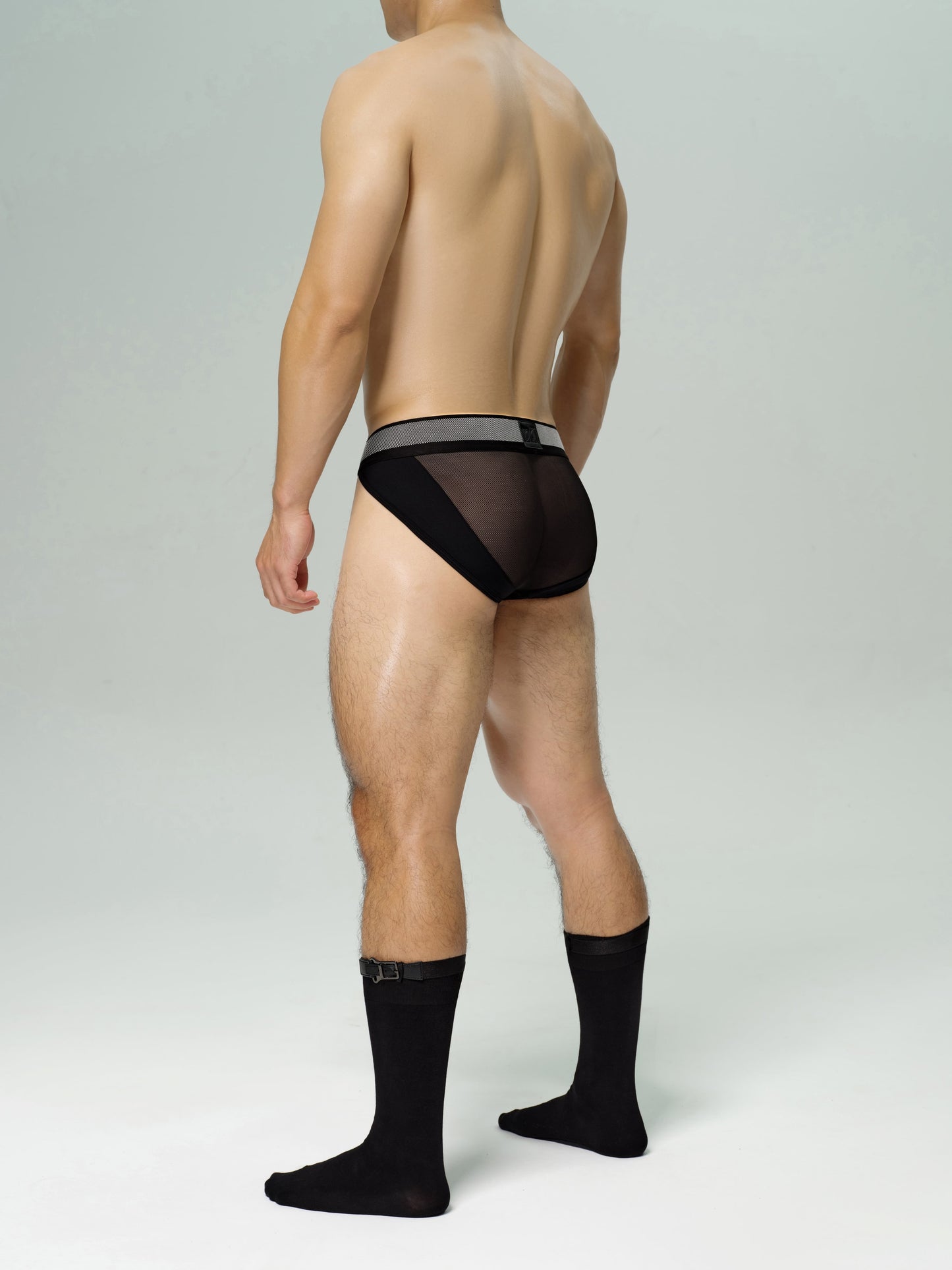 Mesh Patterned Wide Belt Brief