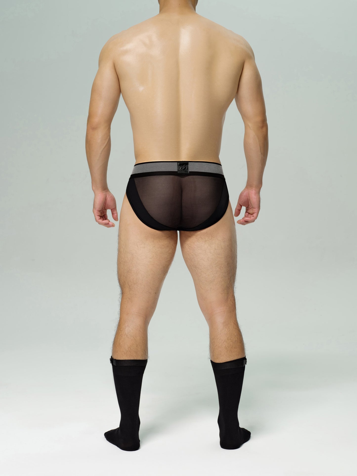 Mesh Patterned Wide Belt Brief
