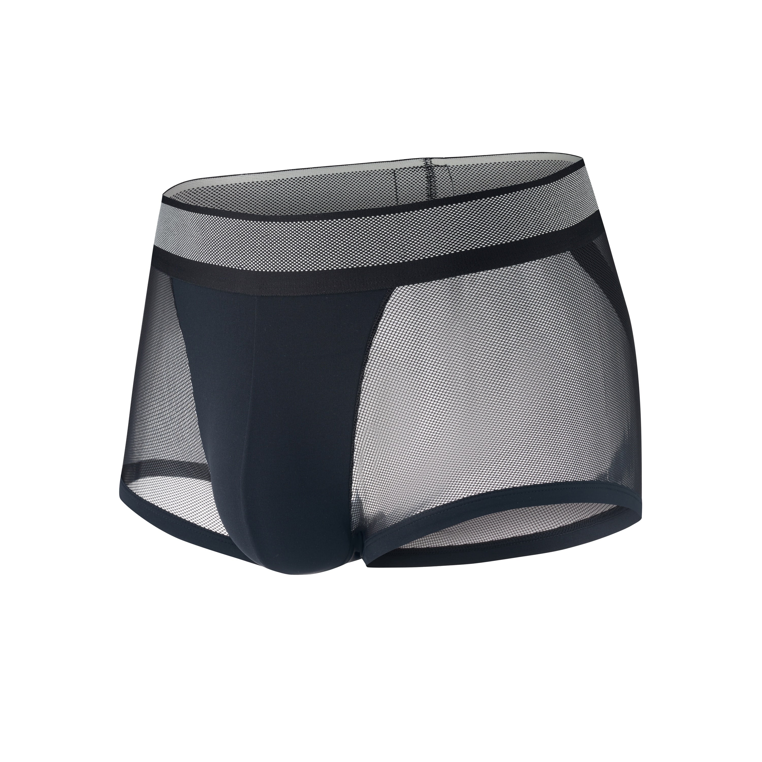 Mesh Patterned Wide Belt Trunk