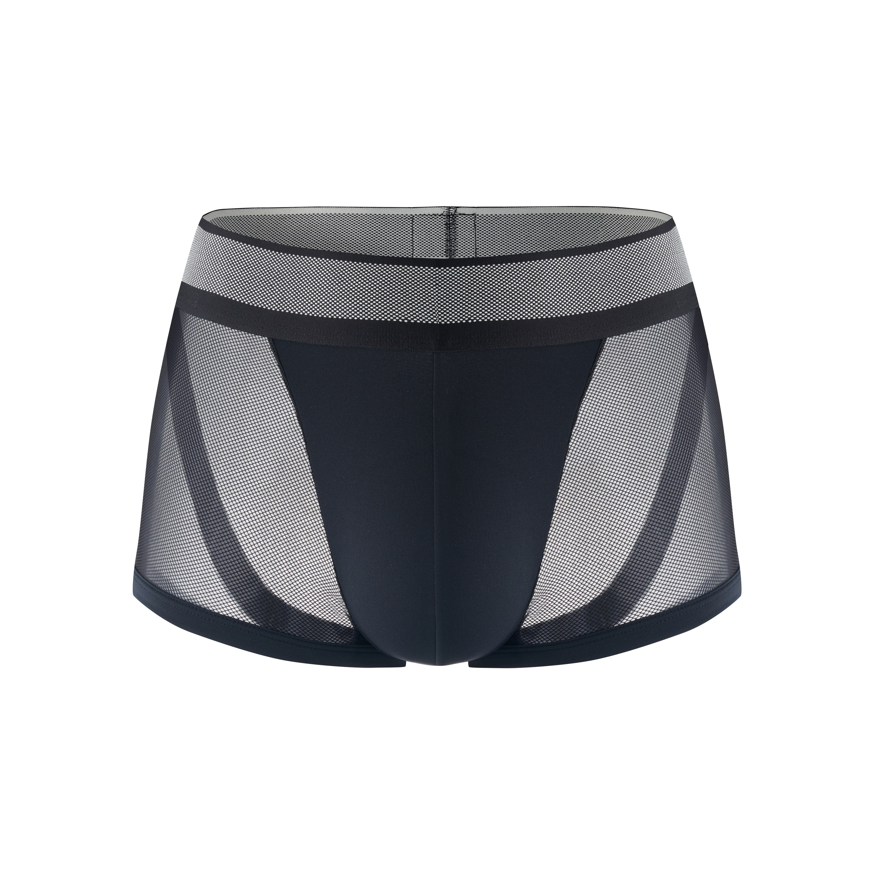 Mesh Patterned Wide Belt Trunk
