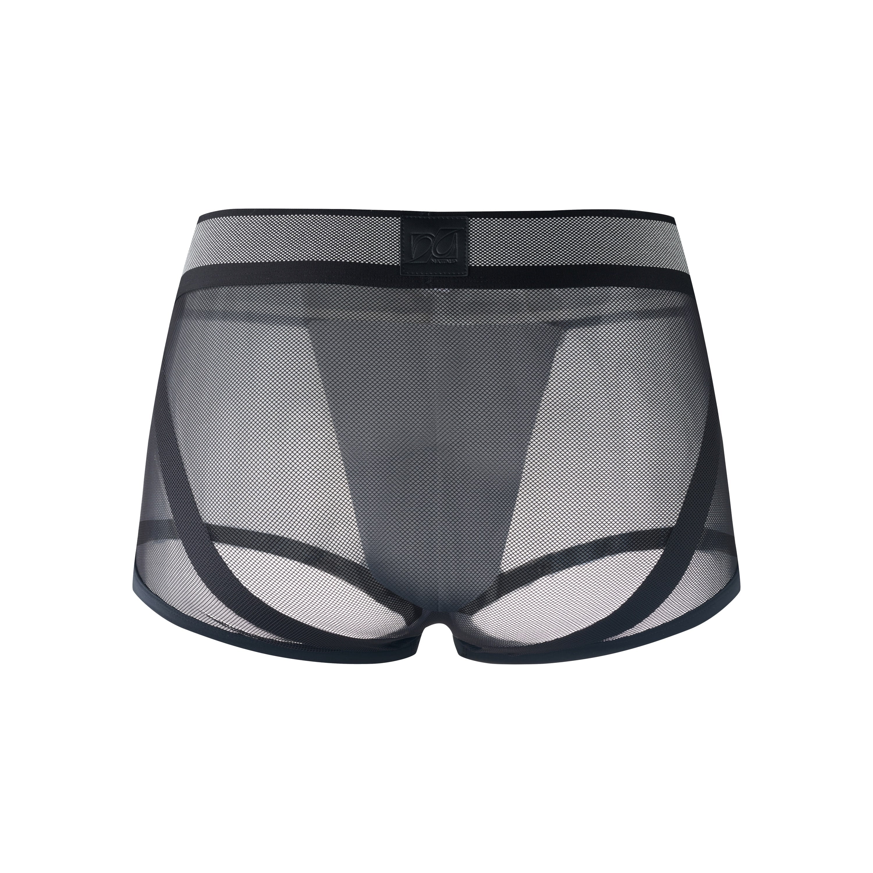 Mesh Patterned Wide Belt Trunk