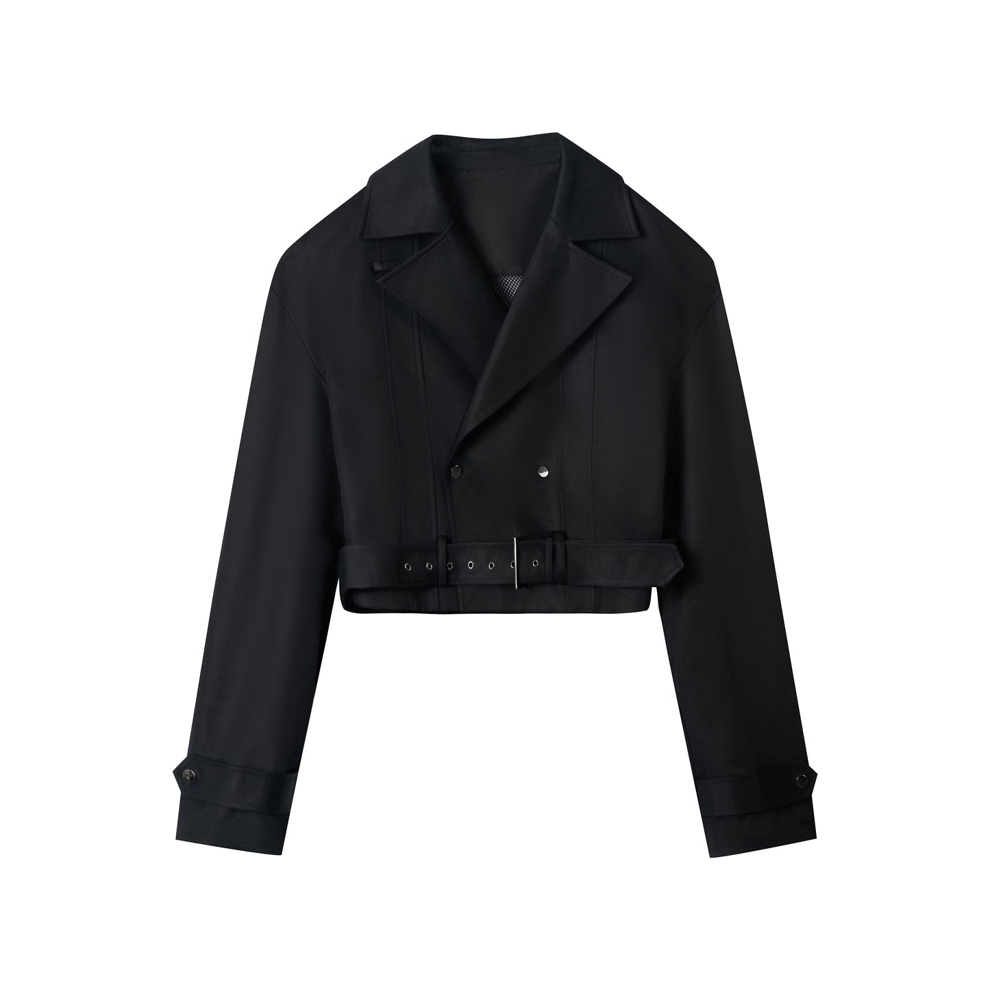 Mesh Belt Multi-Panel Short Jacket