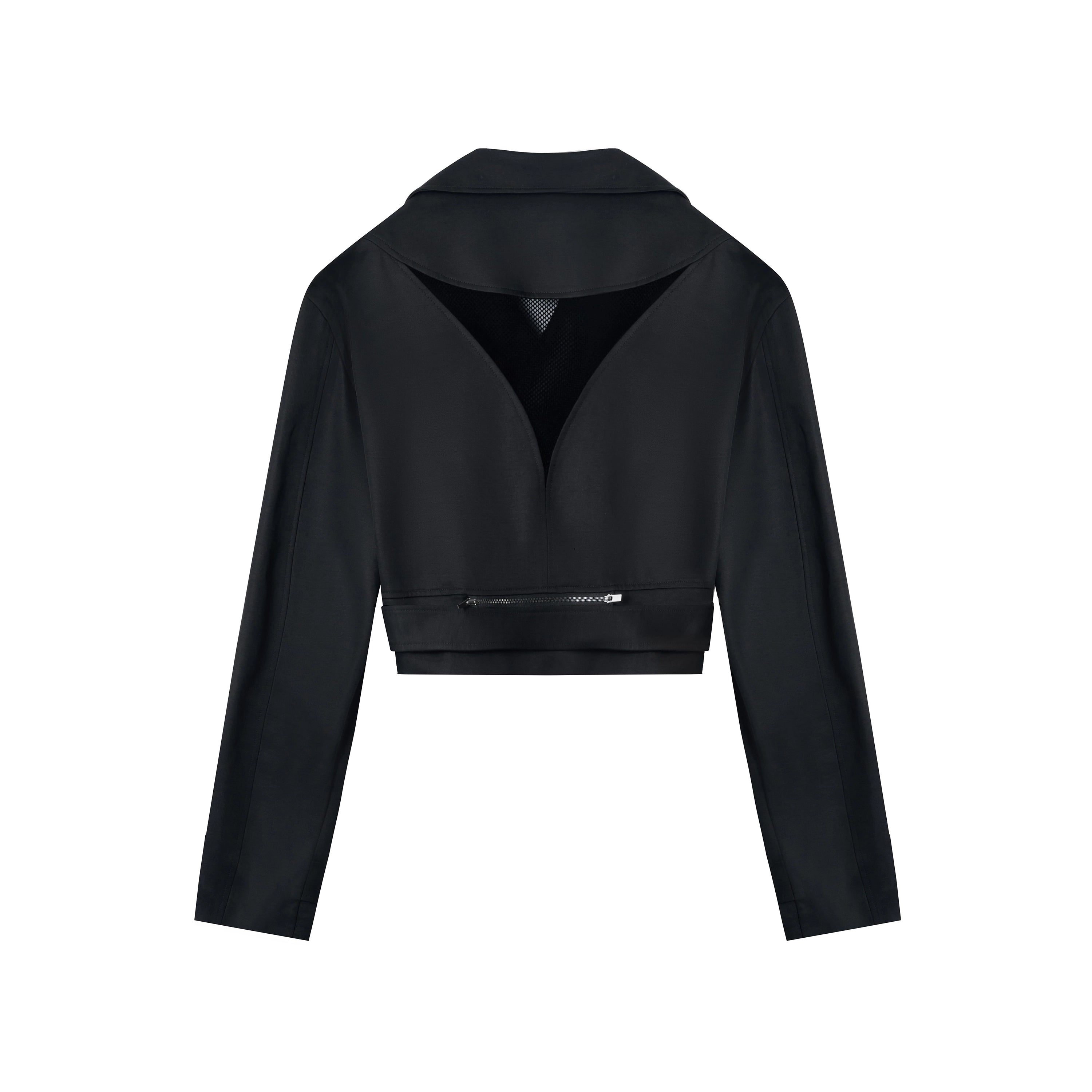 Mesh Belt Multi-Panel Short Jacket