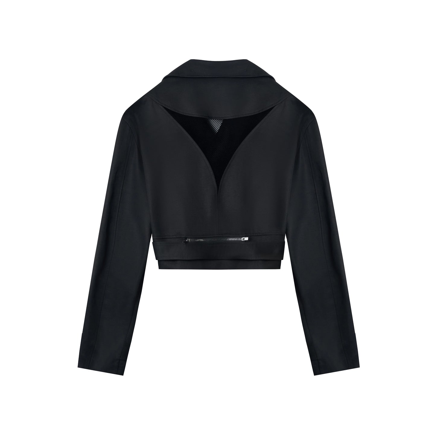 Mesh Belt Multi-Panel Short Jacket