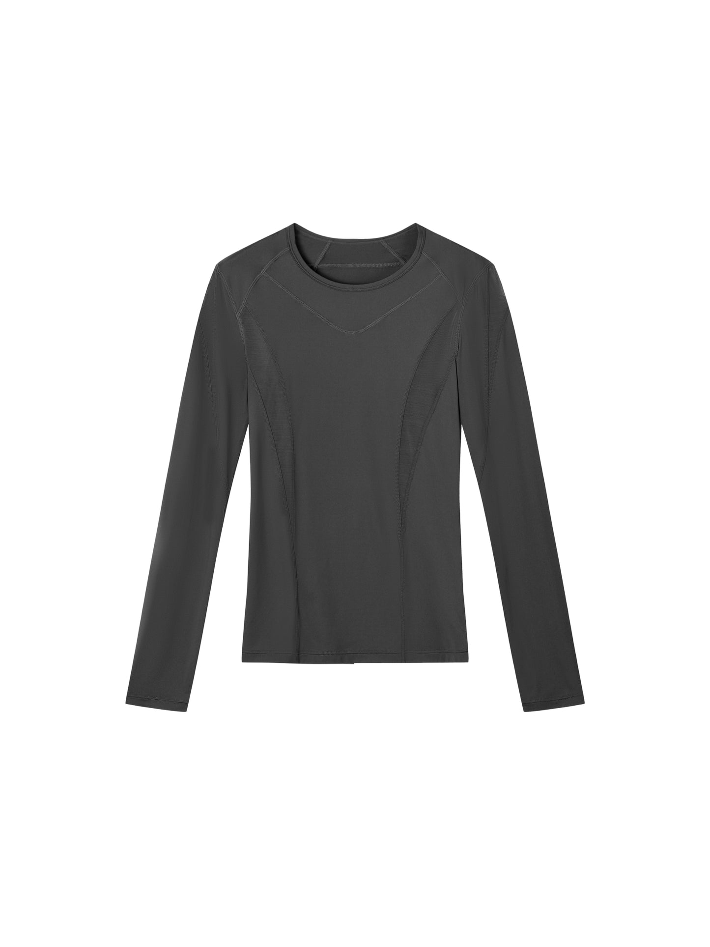 Mesh Panel Sport Long Sleeve Black & Dusk Grey