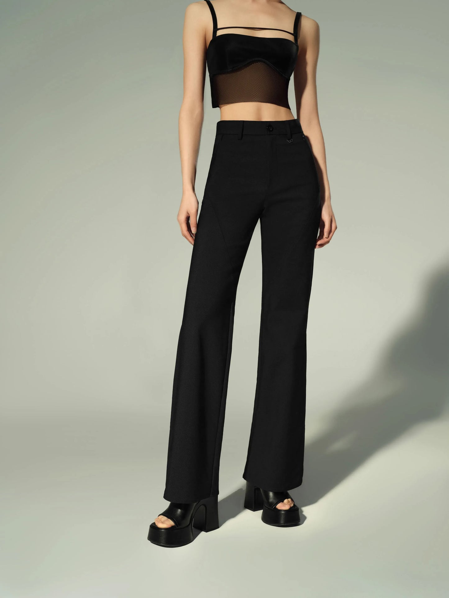 Mid-Rise Flared Pants