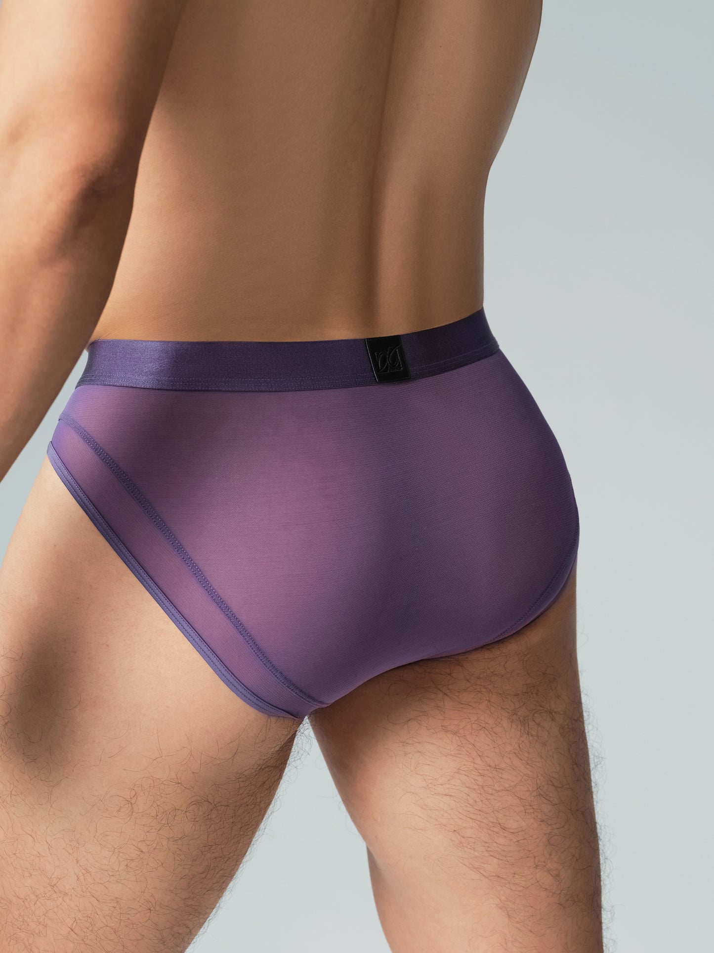 Mid Rise Satin Mesh Brief