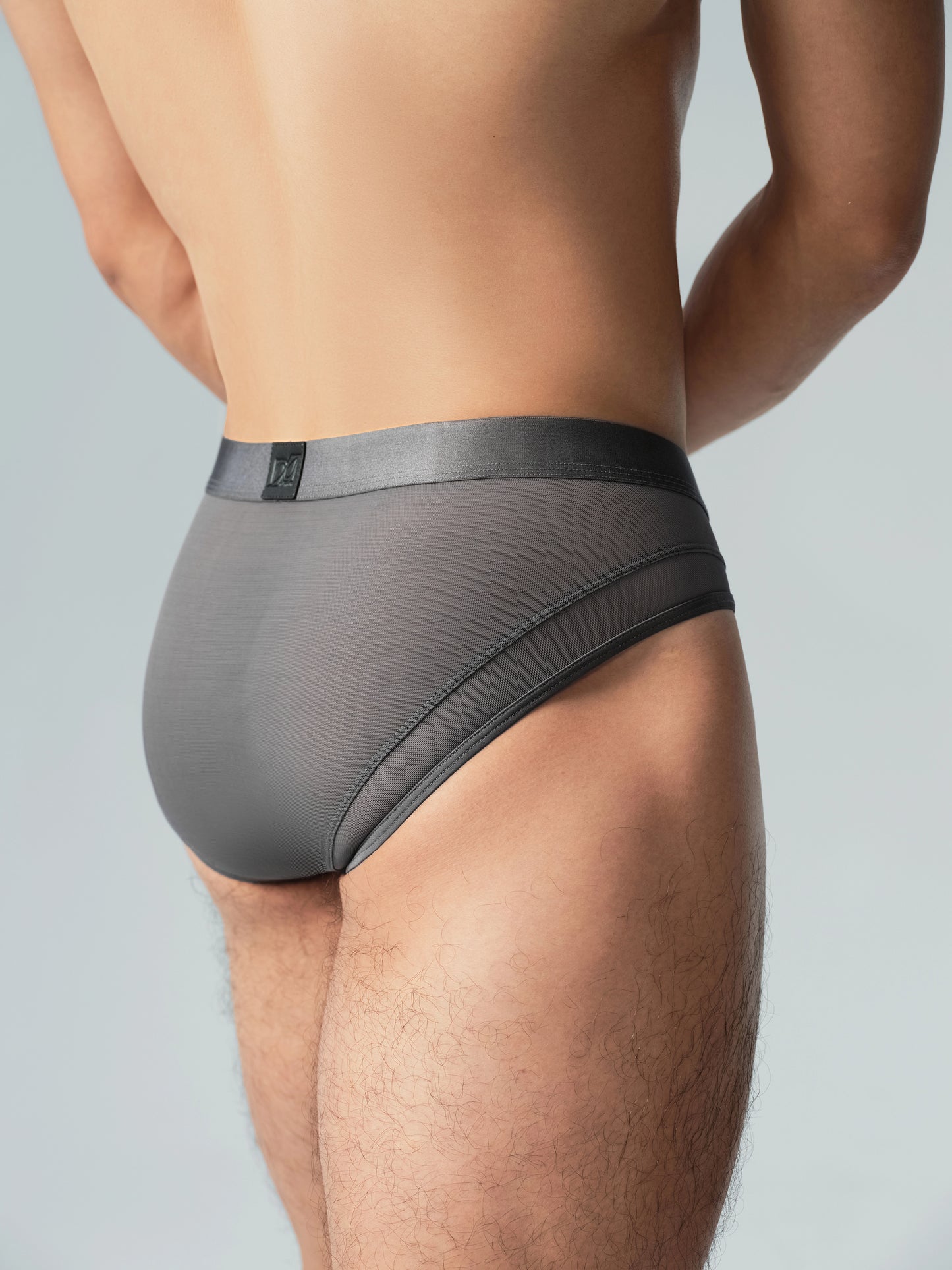 Mid Rise Satin Mesh Brief