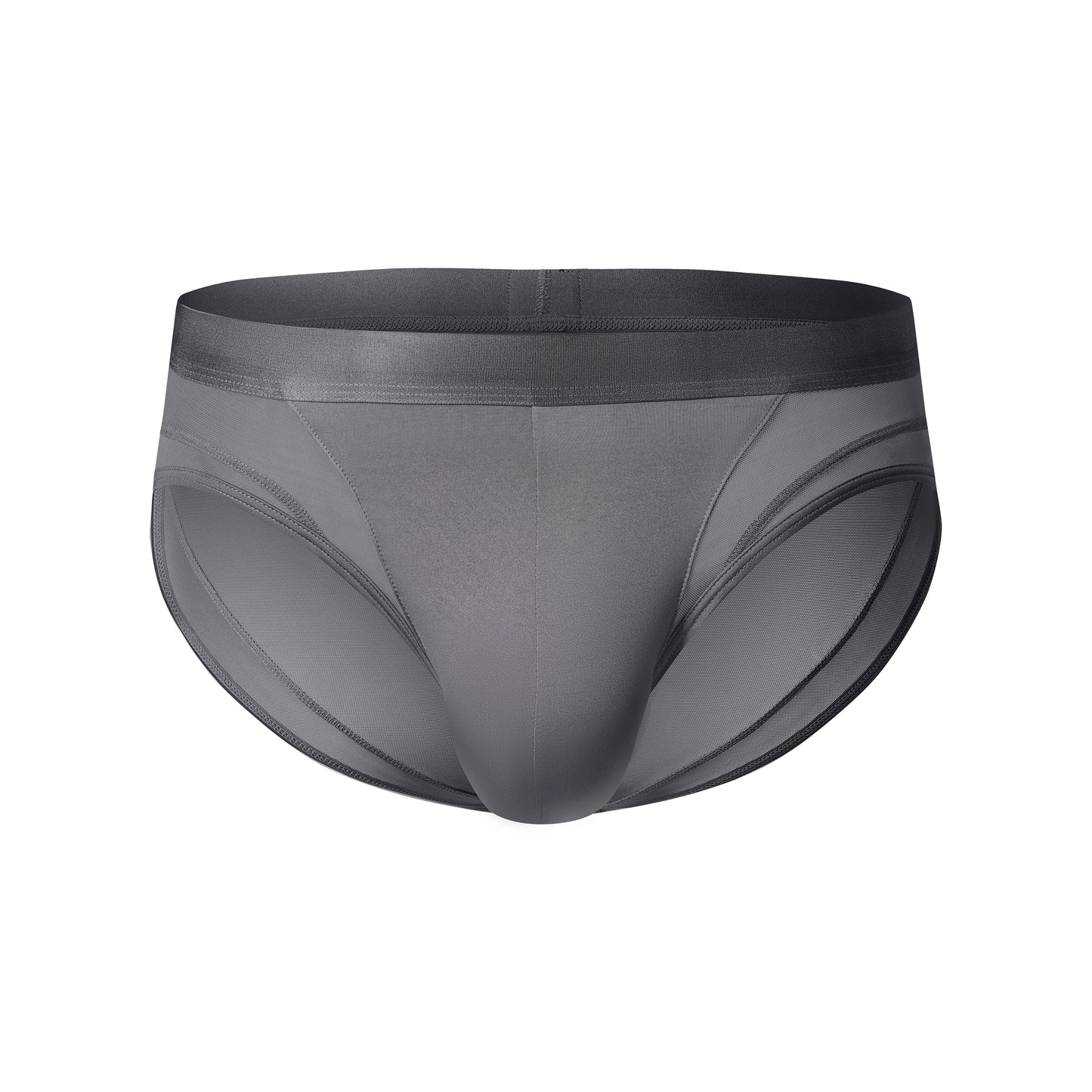 Mid Rise Satin Mesh Brief