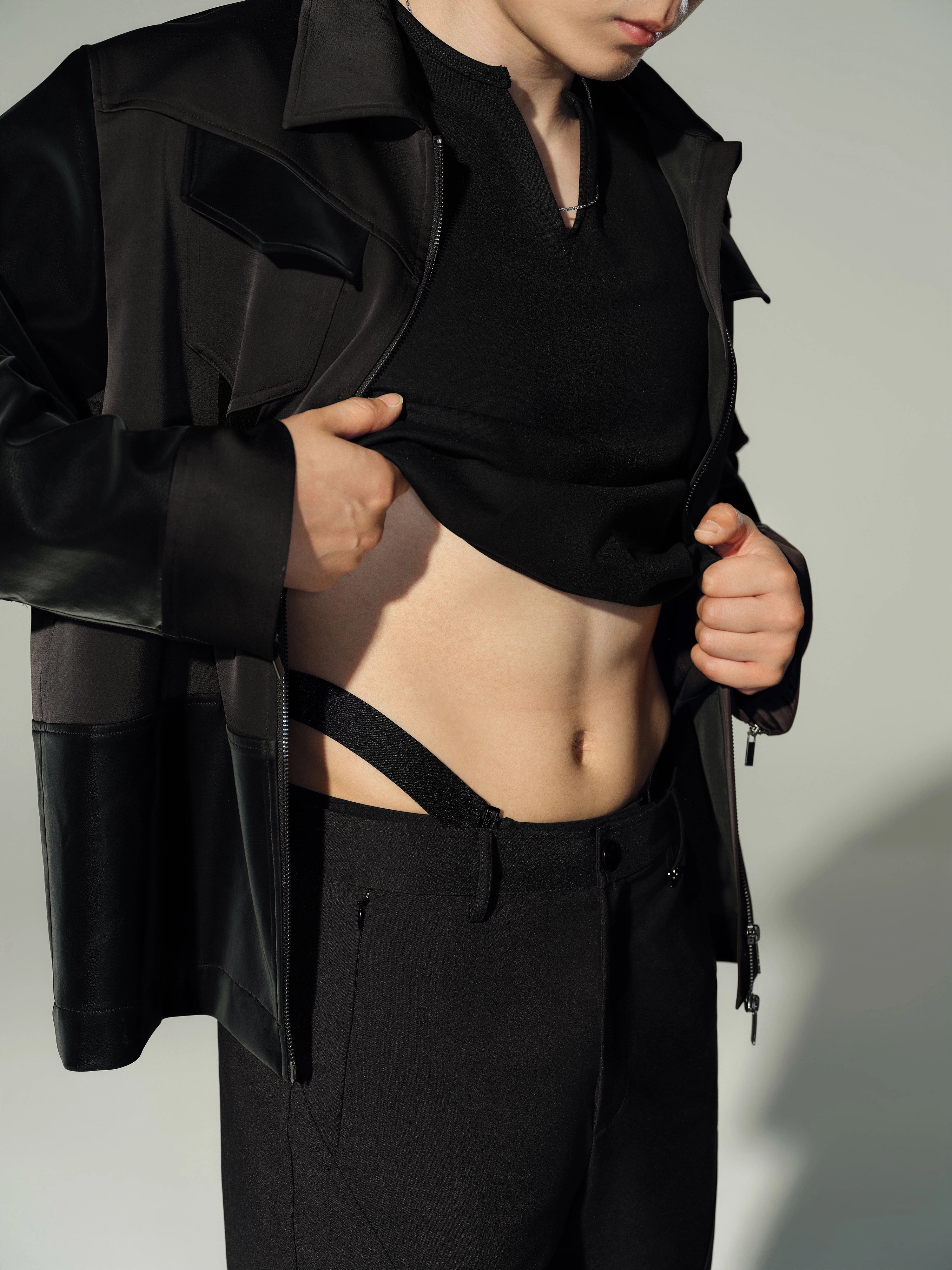 Oversized Cutout Zip Jacket