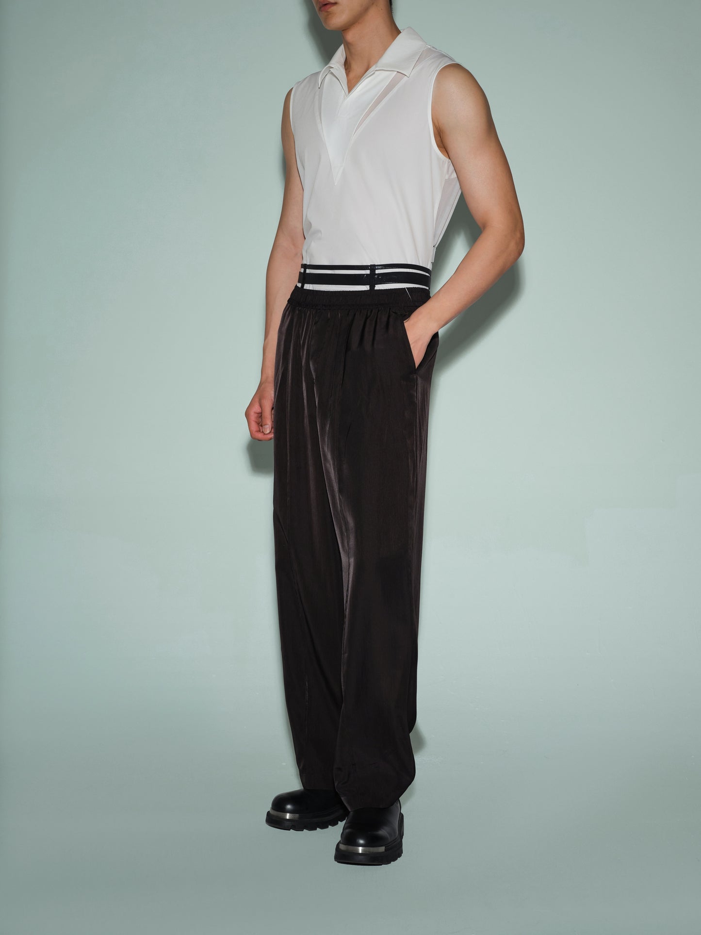 Panelled Polo Collar Vest