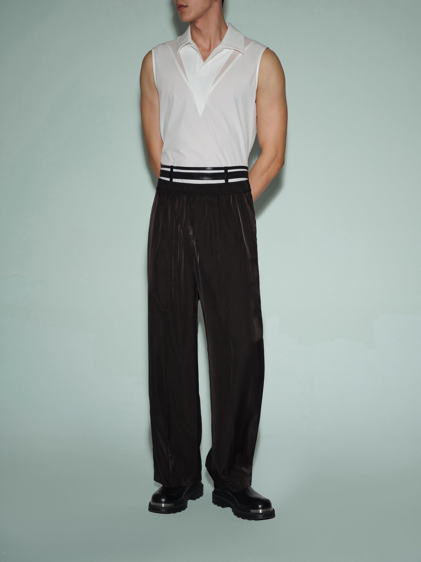 Panelled Polo Collar Vest