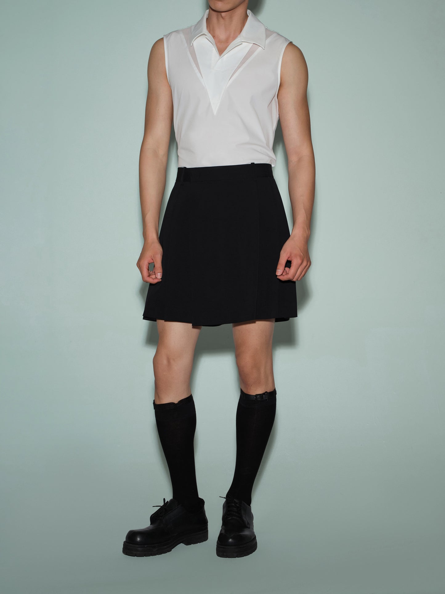Panelled Polo Collar Vest
