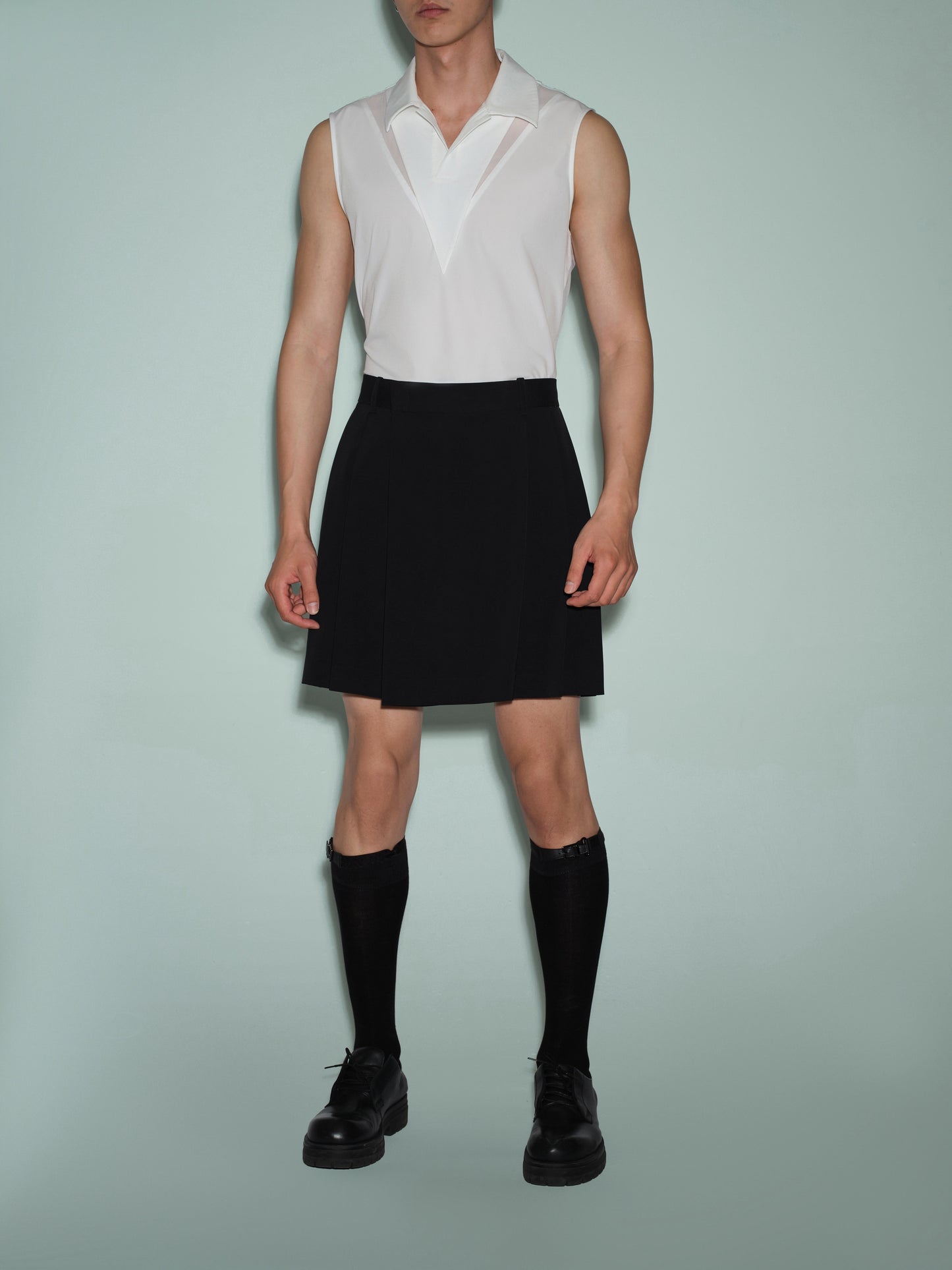 Panelled Polo Collar Vest