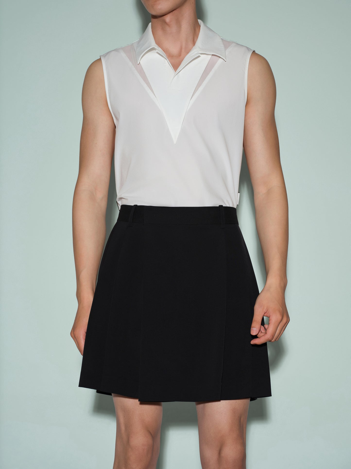 Panelled Polo Collar Vest
