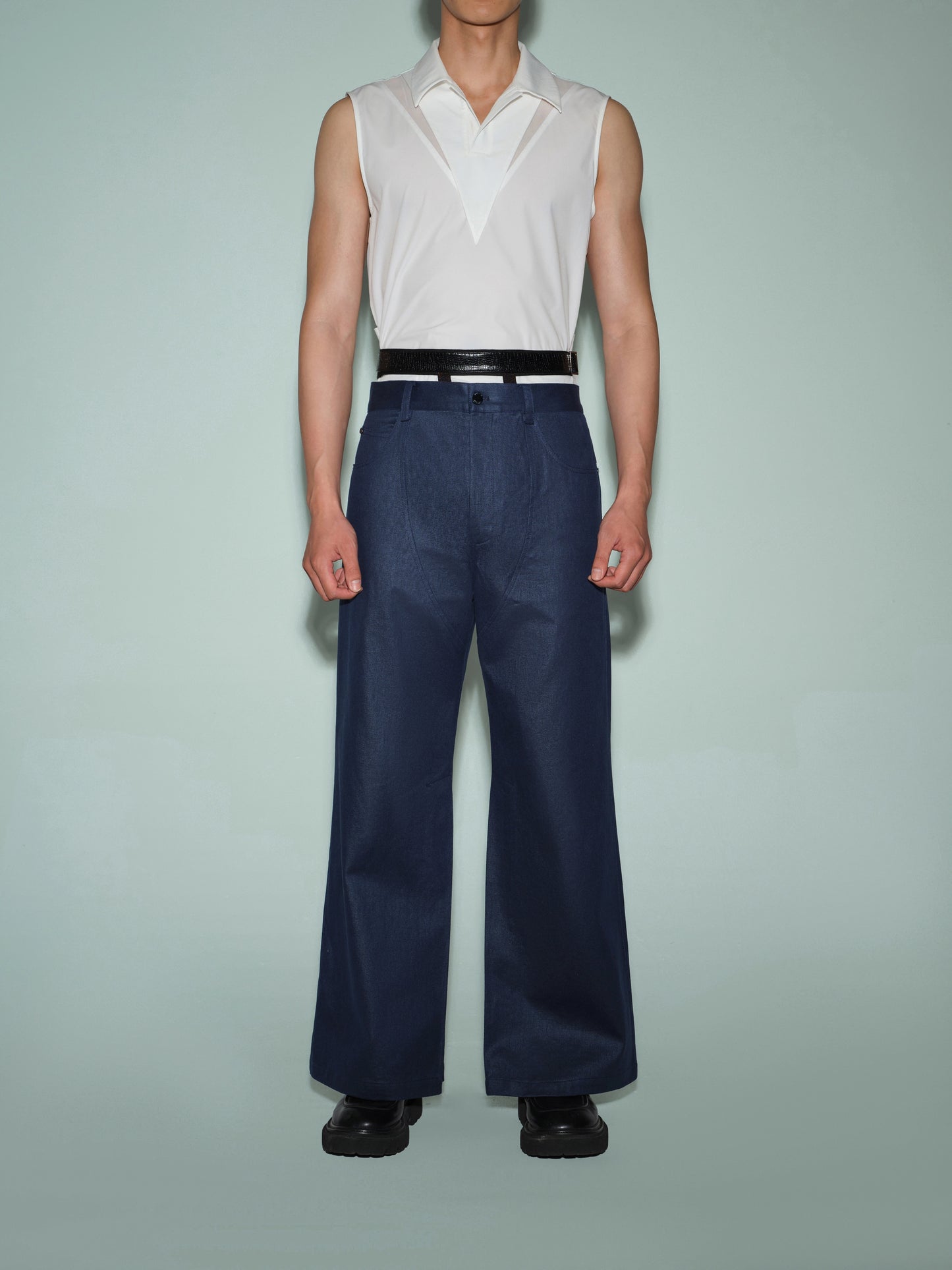 Panelled Polo Collar Vest