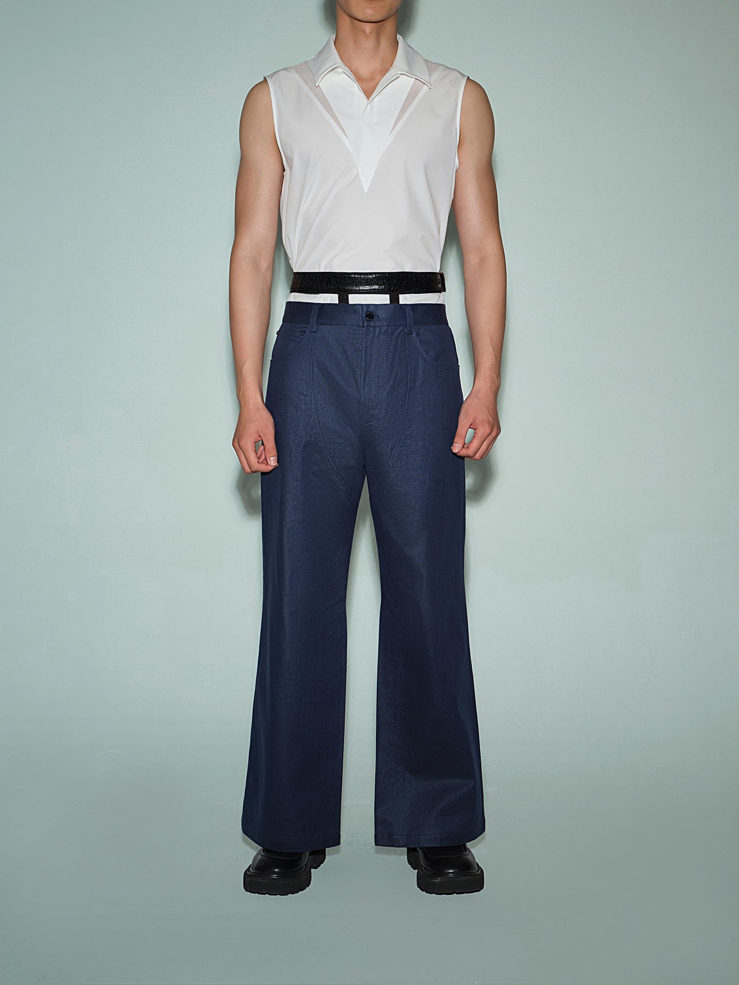 Panelled Polo Collar Vest
