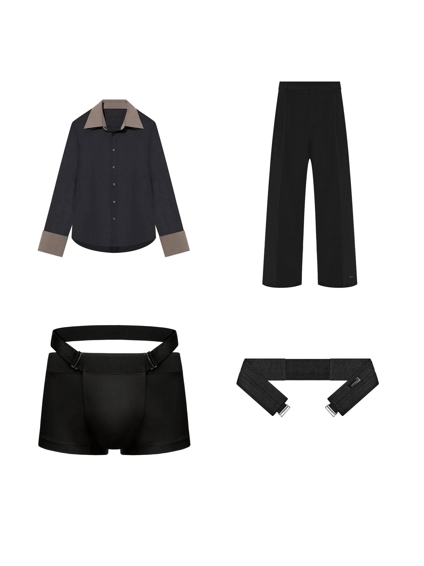 Pants & Shirt & PB Trunk & Band (Heather & Khaki)