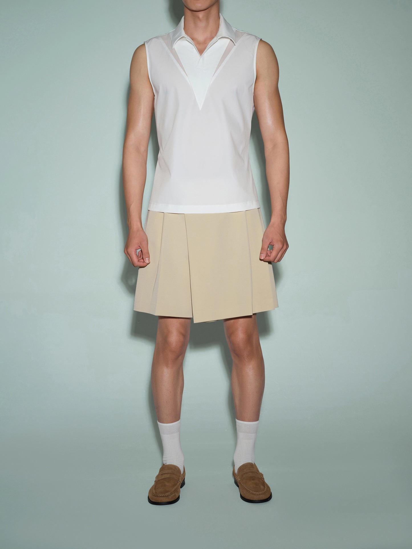 Pleated Bermuda Short
