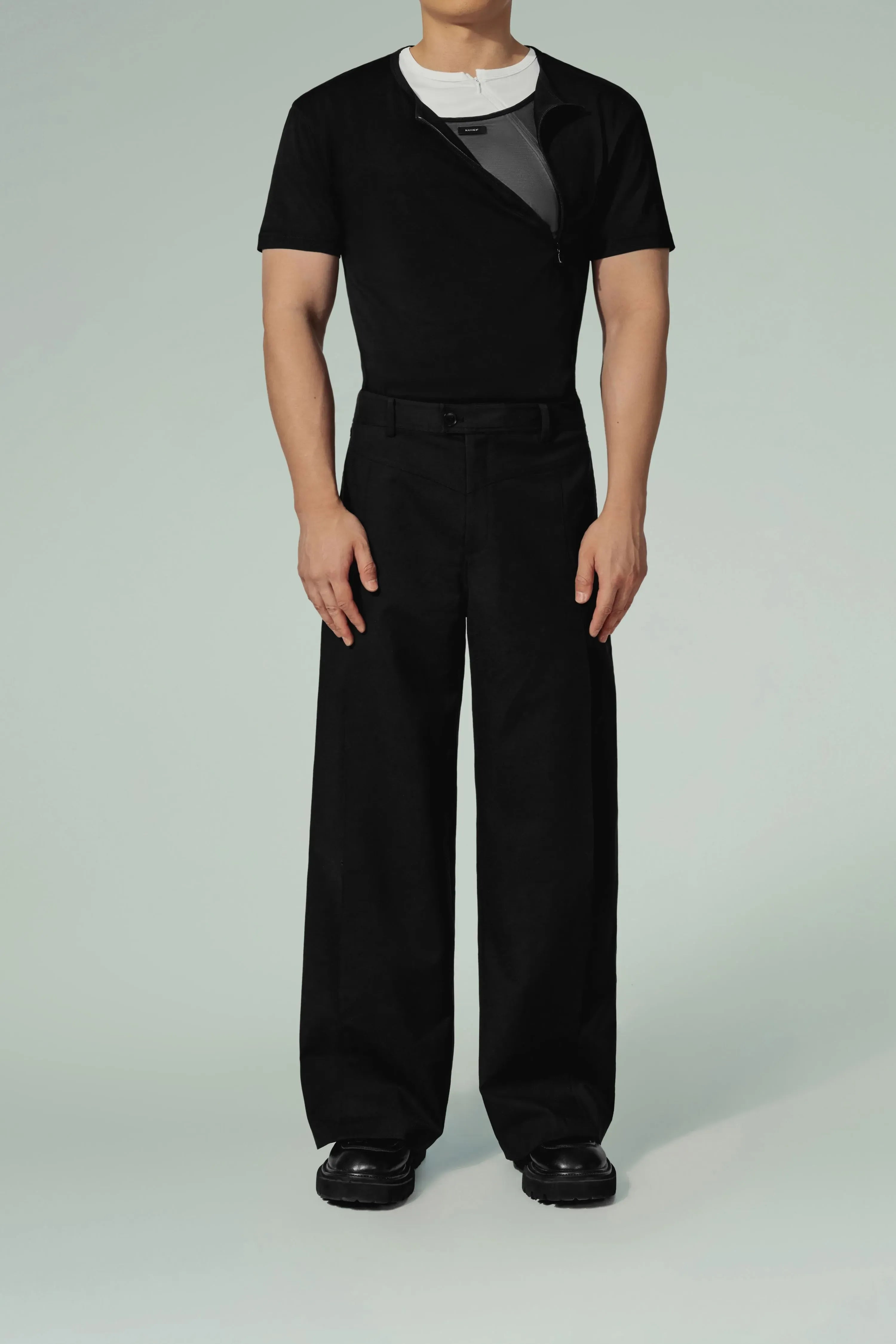 Pleated Mesh Pants