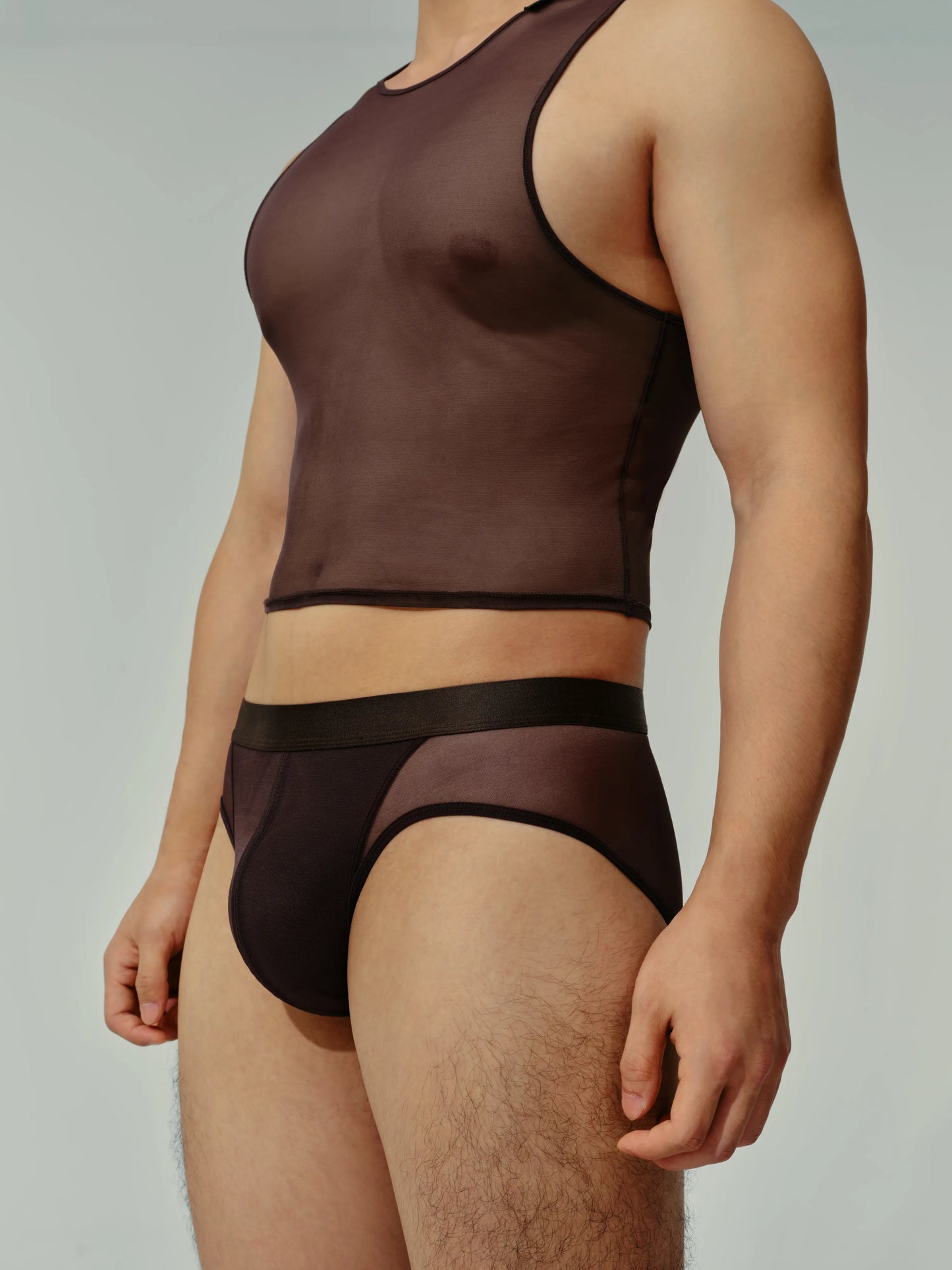 Brown Black Mesh Brief Gift Bag